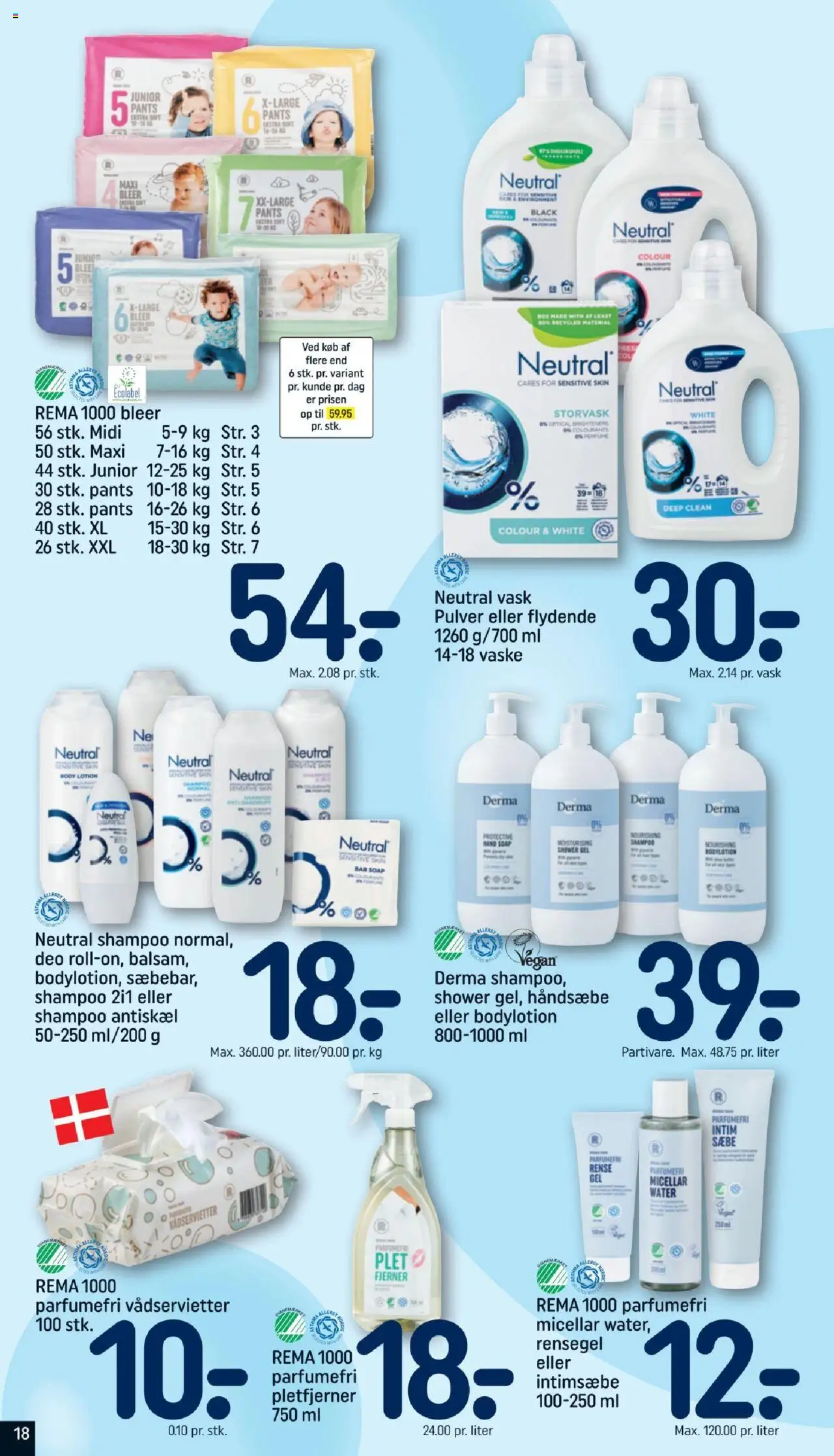 Rema 1000 Tilbudsavis gyldig fra 06.07.2025 | Side: 18 | Produkter: Shampoo, Sæbe, Pletfjerner