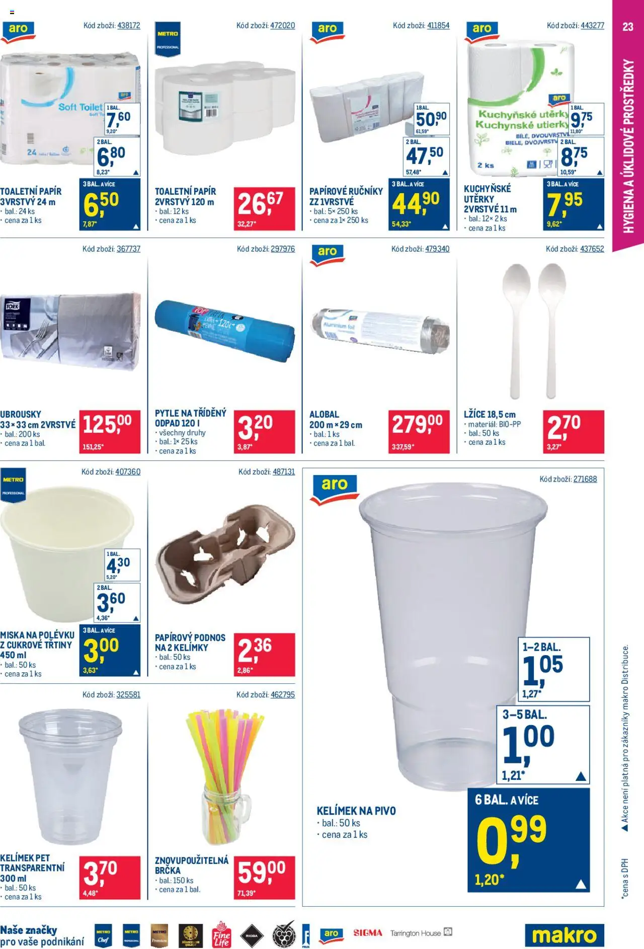 Makro leták - Gastronomie od 04.06.2025 | Strana: 23 | Produkty: Ubrousky, Ručníky, Misky na polévku, Toaletní papír 3vrstvý