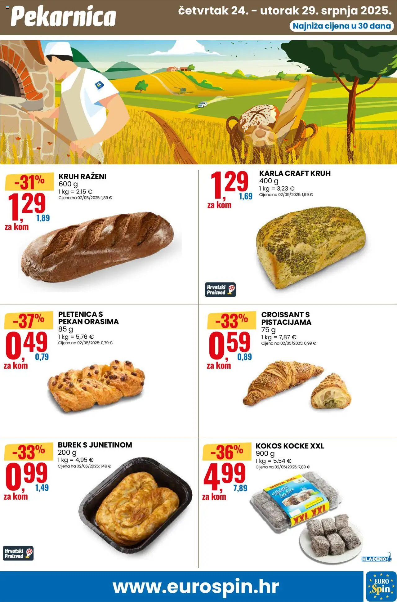 Eurospin katalog | vrijedi od 24.07.2025 | Stranica: 11 | Proizvodi: Kruh, Burek