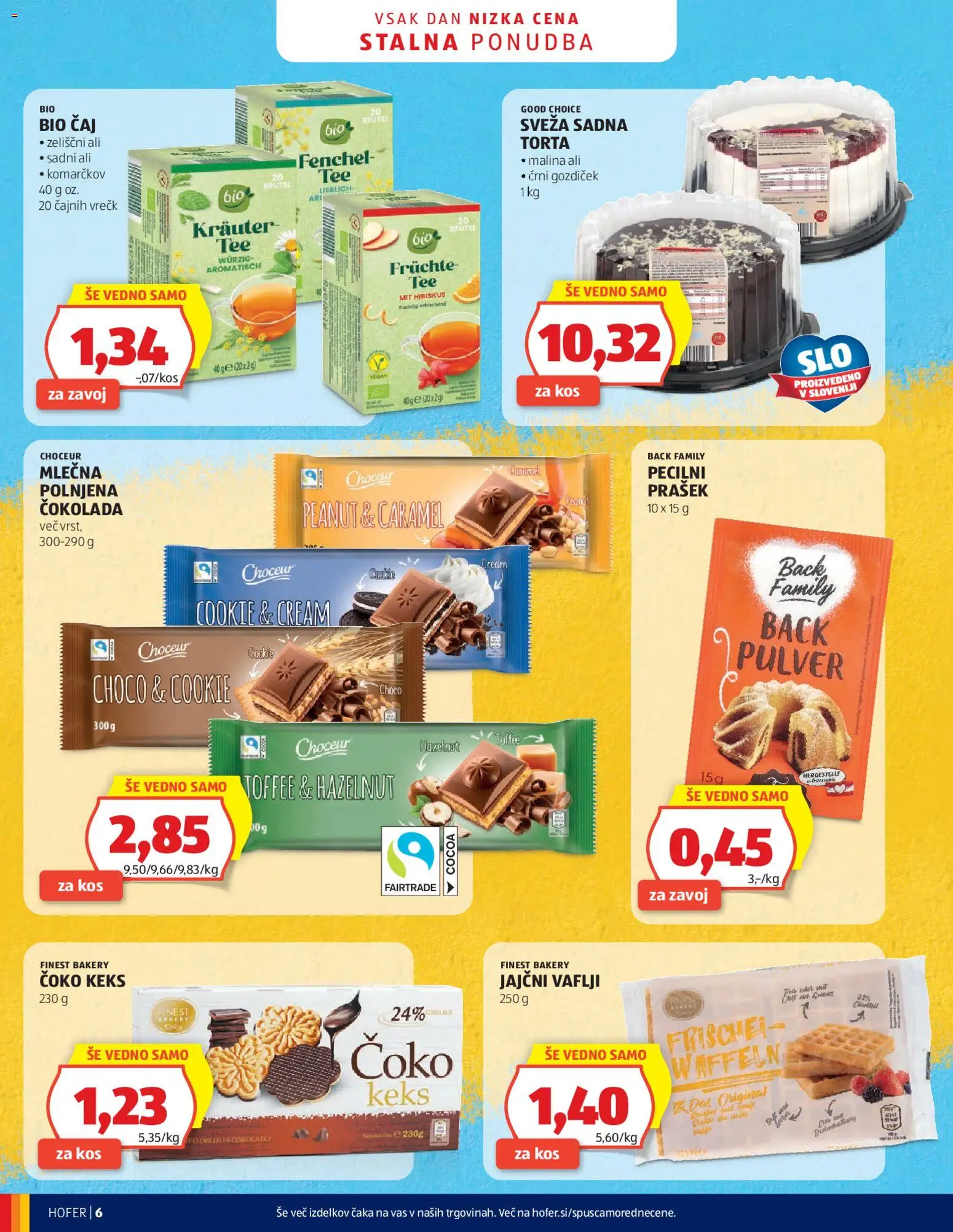 Novi Hofer katalog ponudbe – veljaven od 18.02.2026 | Stran: 6 | Izdelki: Prašek, Vaflji, Kos, Caj