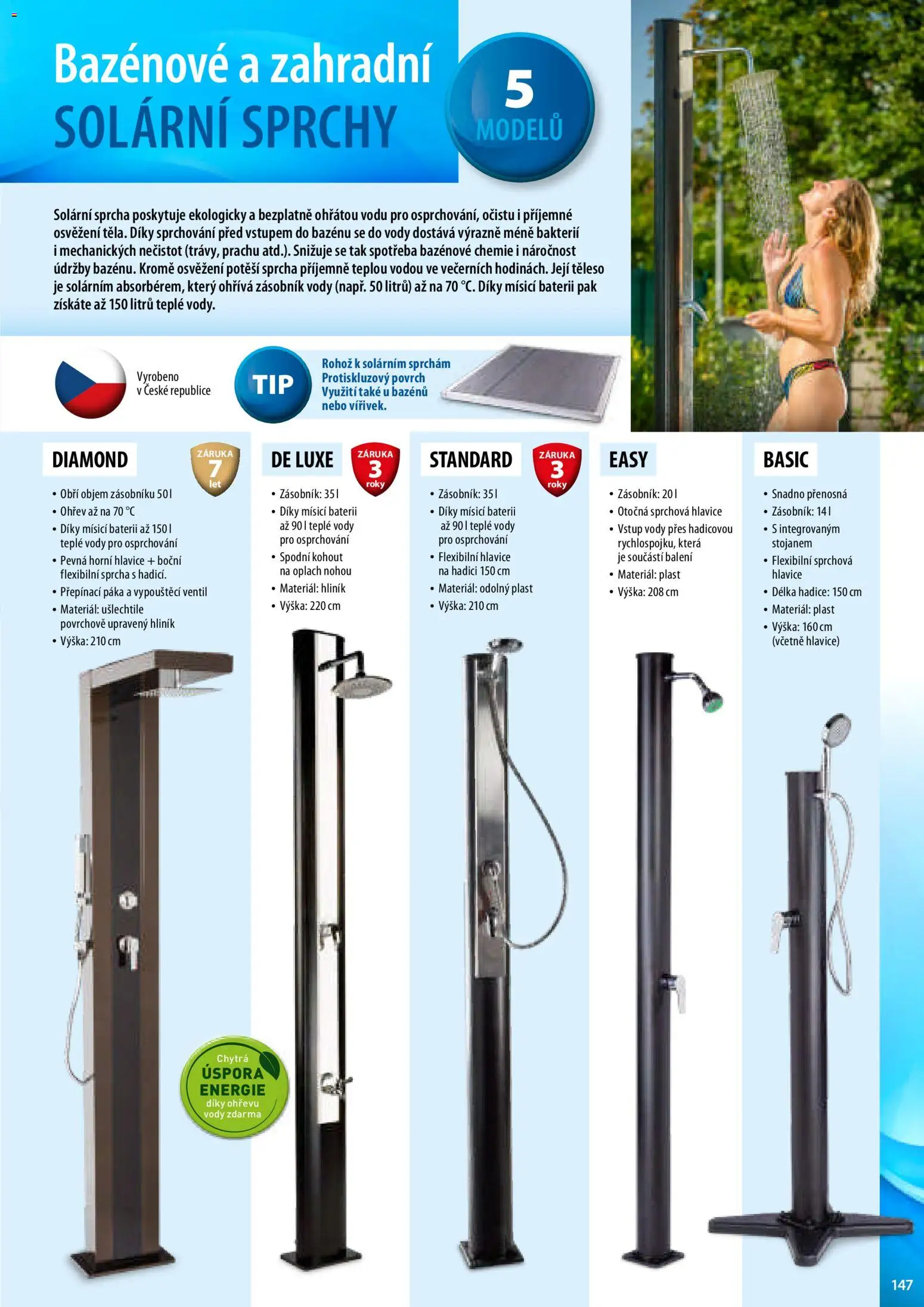 Mountfield katalog od 02.04.2026 | Strana: 147 | Produkty: Sprchová hlavice, Sprcha, Solární sprcha, Hadice