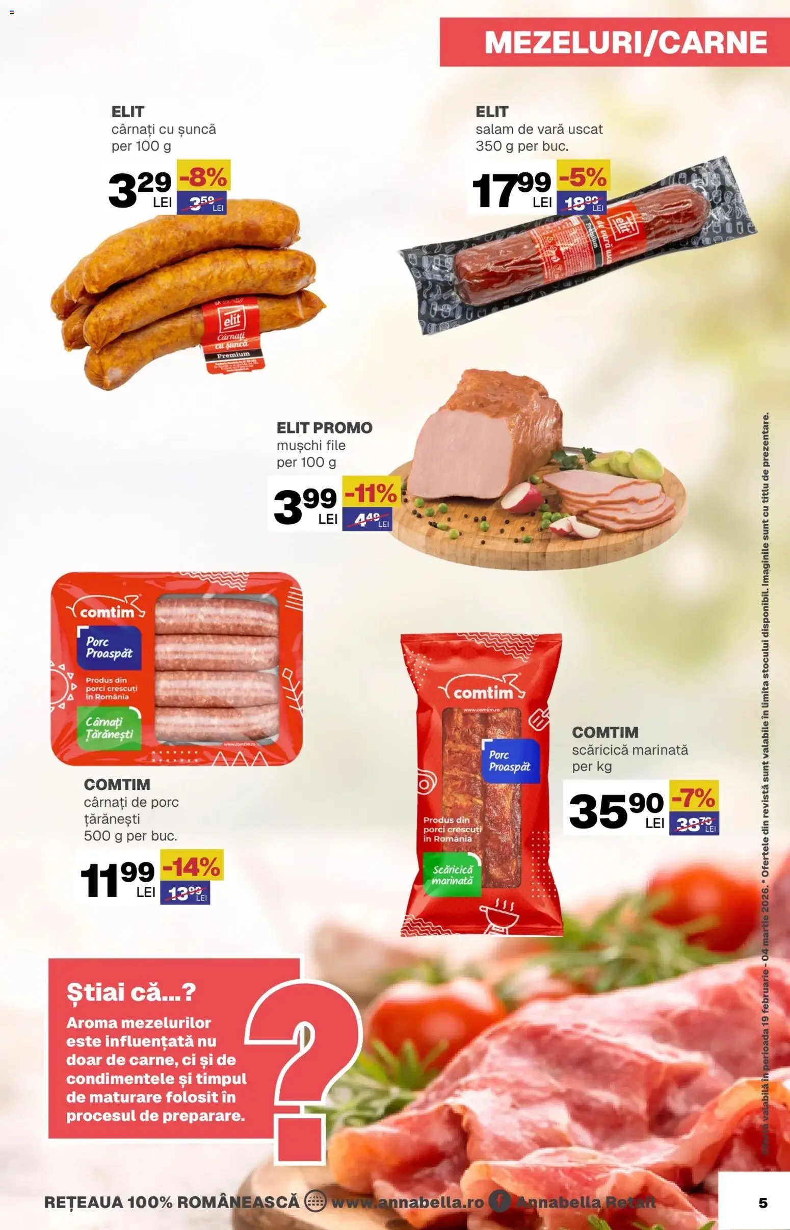 Noul catalog Annabella – valabil de la 19.02.2026 | Pagină: 5 | Produse: Salam, Șuncă, Cârnați