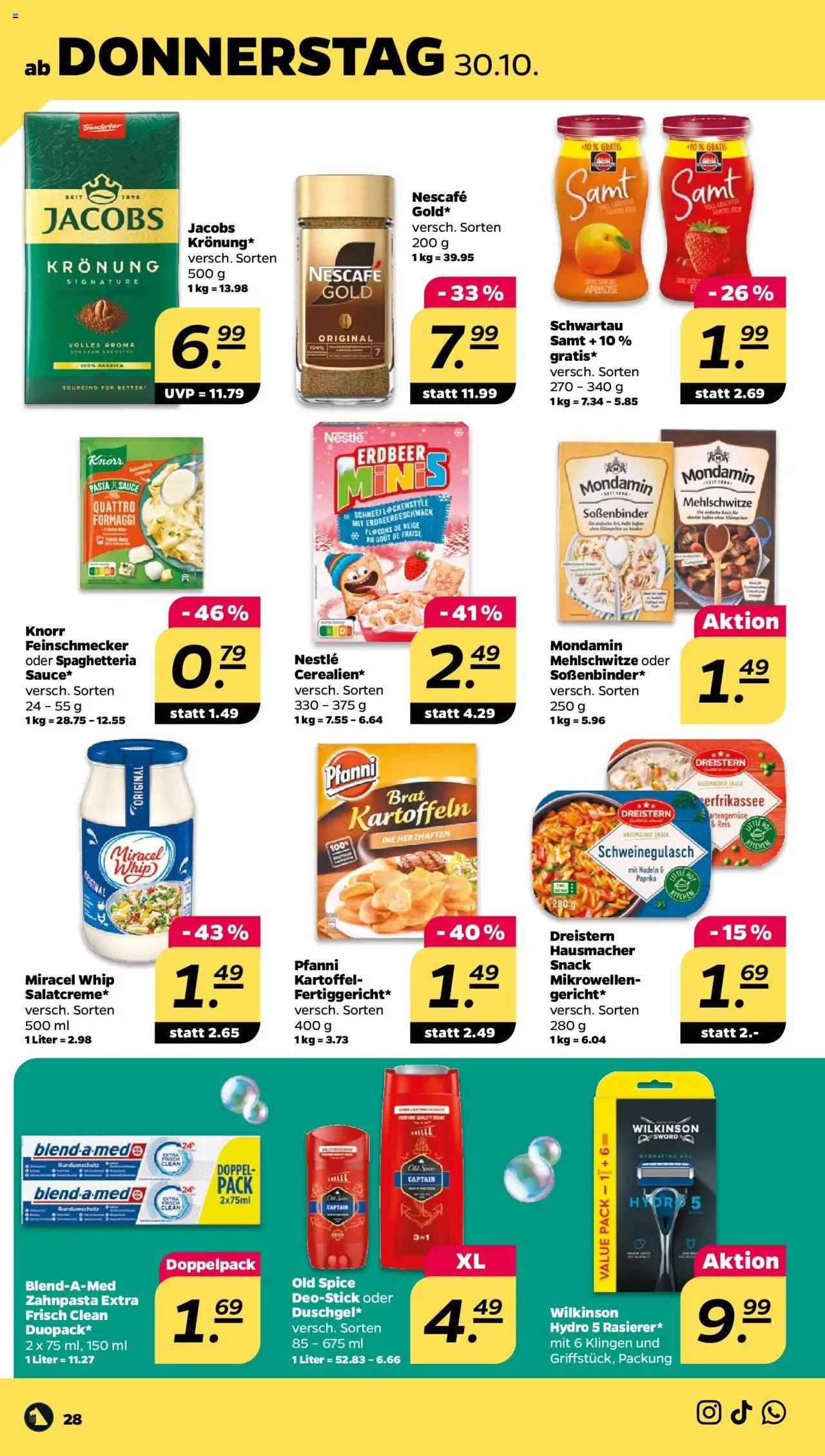 Netto Prospekt 	 – gültig ab 27.10.2025 | Seite: 30 | Produkte: Schweinegulasch, Nescafe, Paprika, Reis