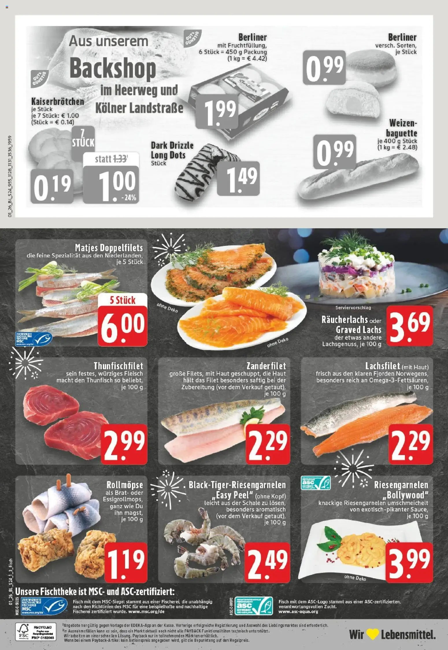 Edeka prospekt Düren	 – gültig ab 28.12.2025 | Seite: 30 | Produkte: Baguette, Fisch, Räucherlachs, Fleisch