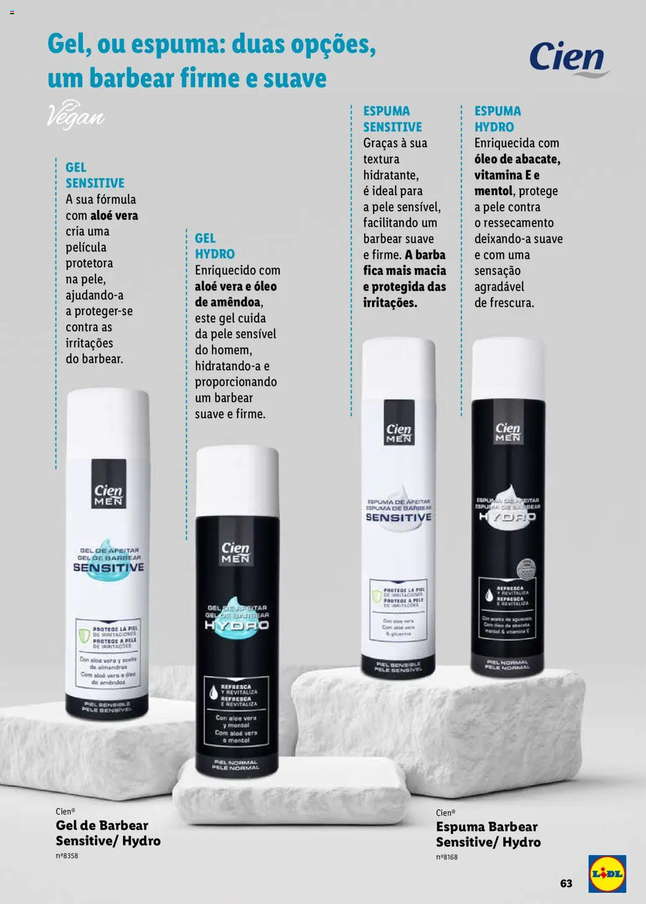Lidl Cien - Beleza Inteligente │ válido de 26.02.2024 | Página: 63 | Produtos: Espuma de barbear, Óleo