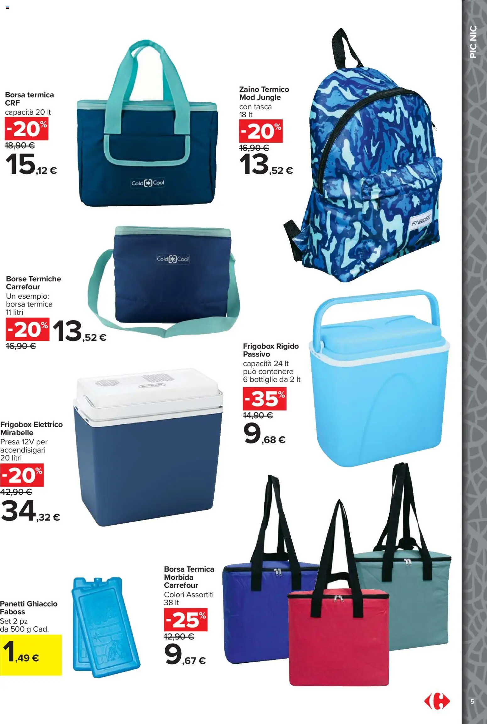 Volantino Carrefour del 23.03.2026 | Pagina: 5 | Prodotti: Zaino, Borsa termica, Borsa, Presa