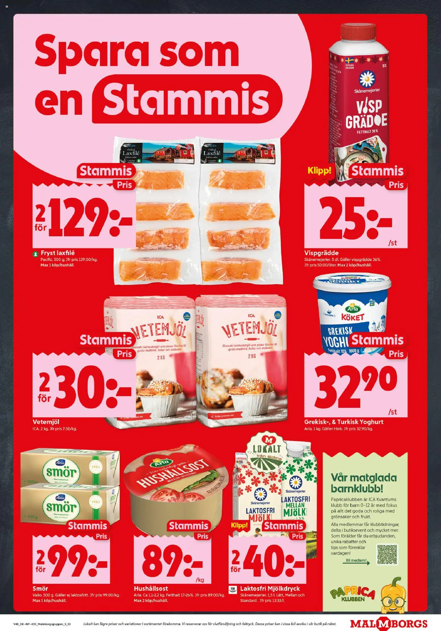 ICA Kvantum reklamblad aktuell från 24.11.2025 | Sida: 3 | Produkter: Galler, Hushållsost, Mjölk, Yoghurt