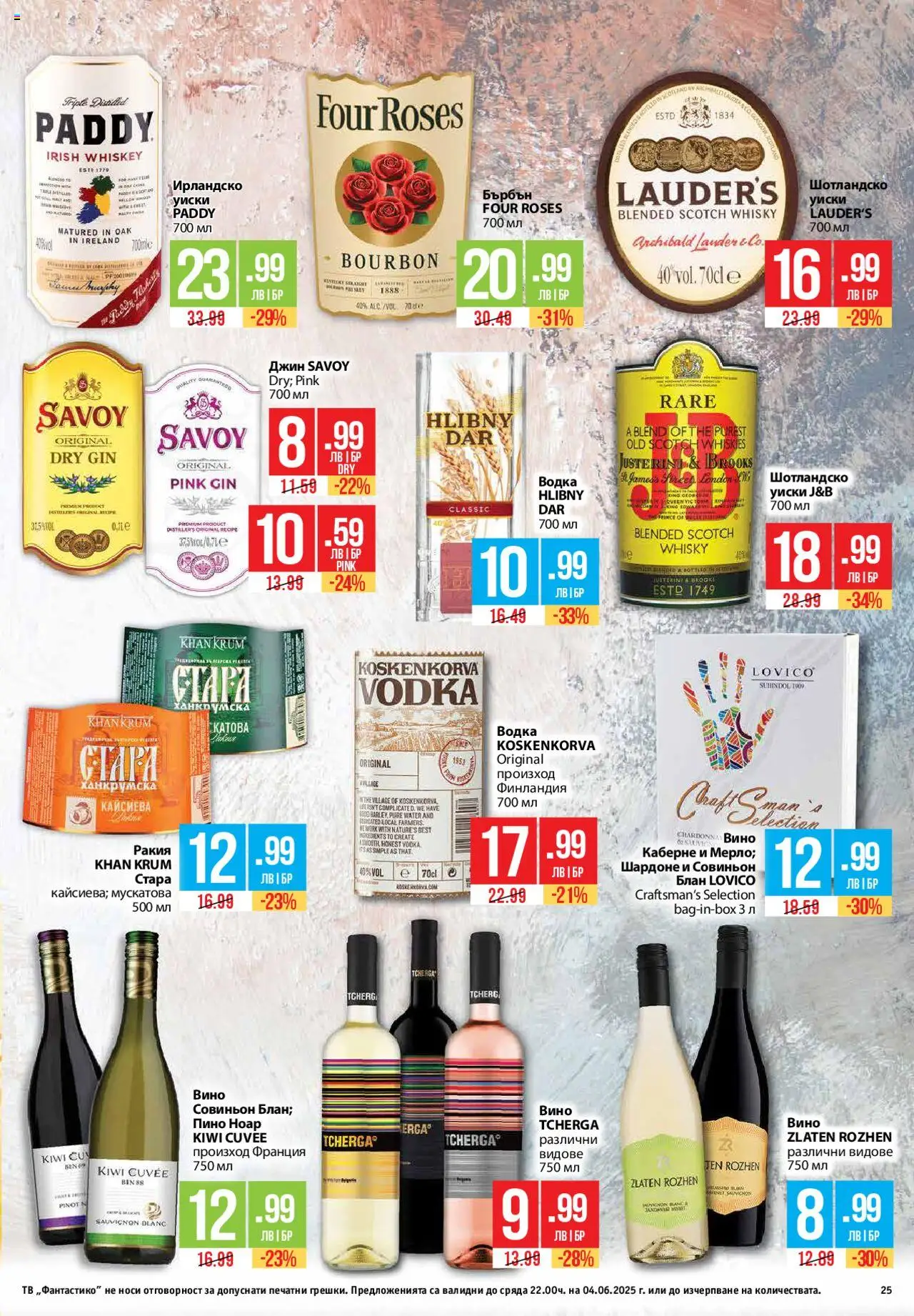  | Страница: 25 | Продукти: Бърбън, Джин, Водка, Уиски