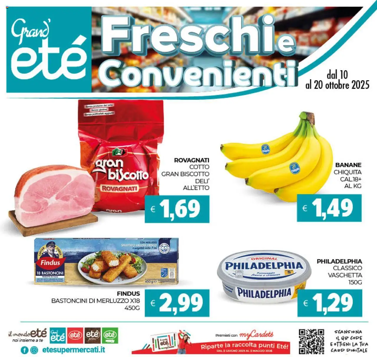 Volantino Eté del 10.10.2025 | Pagina: 1 | Prodotti: Banane, Tè, Merluzzo