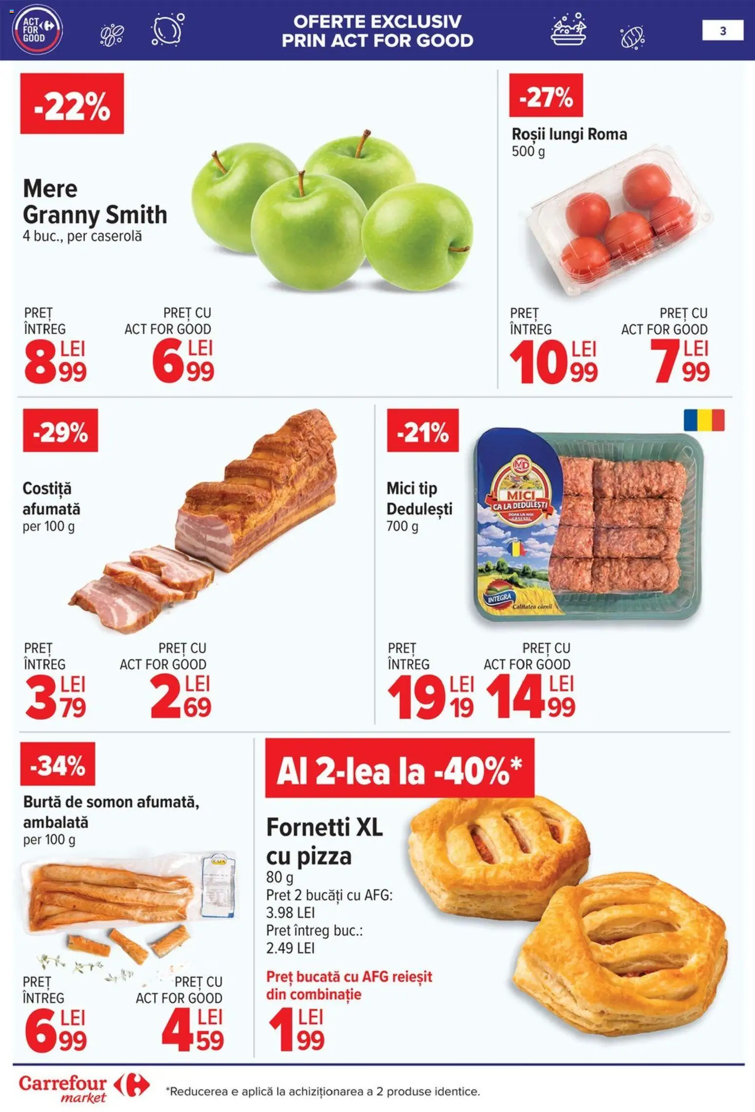 Noul catalog Carrefour – valabil de la 18.02.2026 | Pagină: 4 | Produse: Mici, Pizza, Mere, Roșii