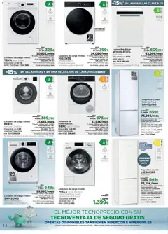 Vista previa El Corte Inglés ofertas válido desde el 27.10.2025 | Página: 14 | Productos: Lavadora, Secadora, Lavavajillas, Combi