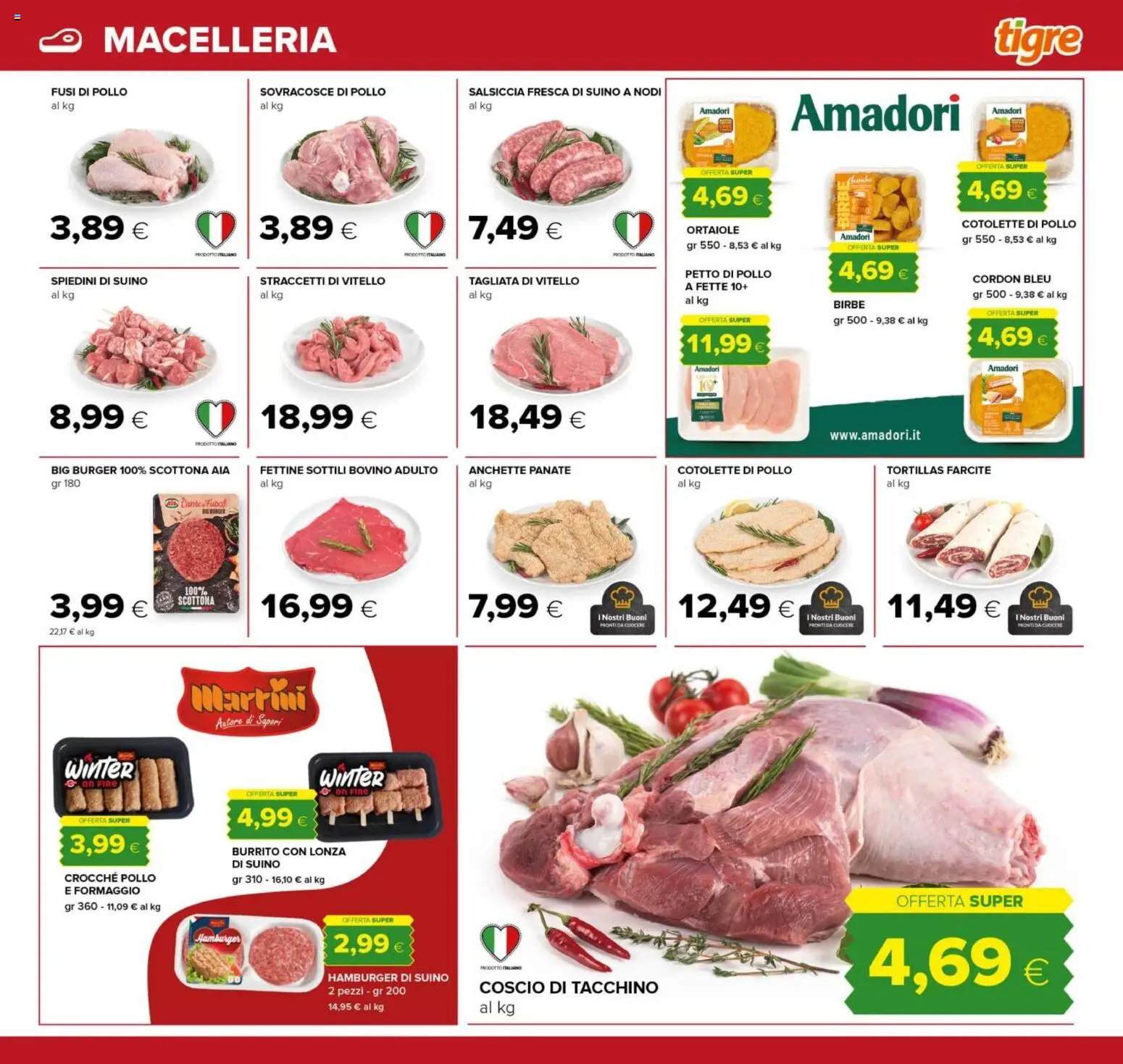 Volantino Tigre del 06.01.2026 | Pagina: 3 | Prodotti: Suino, Salsiccia, Tortillas, Vitello