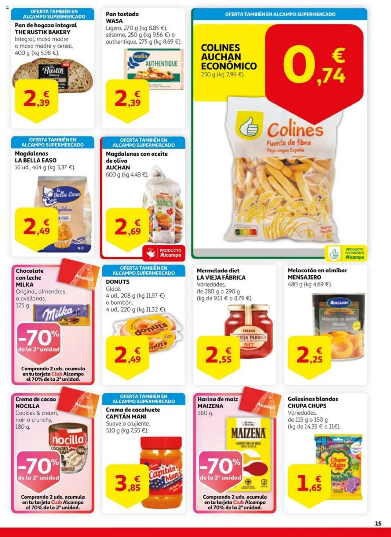 Alcampo - HG Unificado Madrid │ válido desde el 01.07.2025 | Página: 15 | Productos: Aceite, Chocolate, Fresas, Aceite de oliva