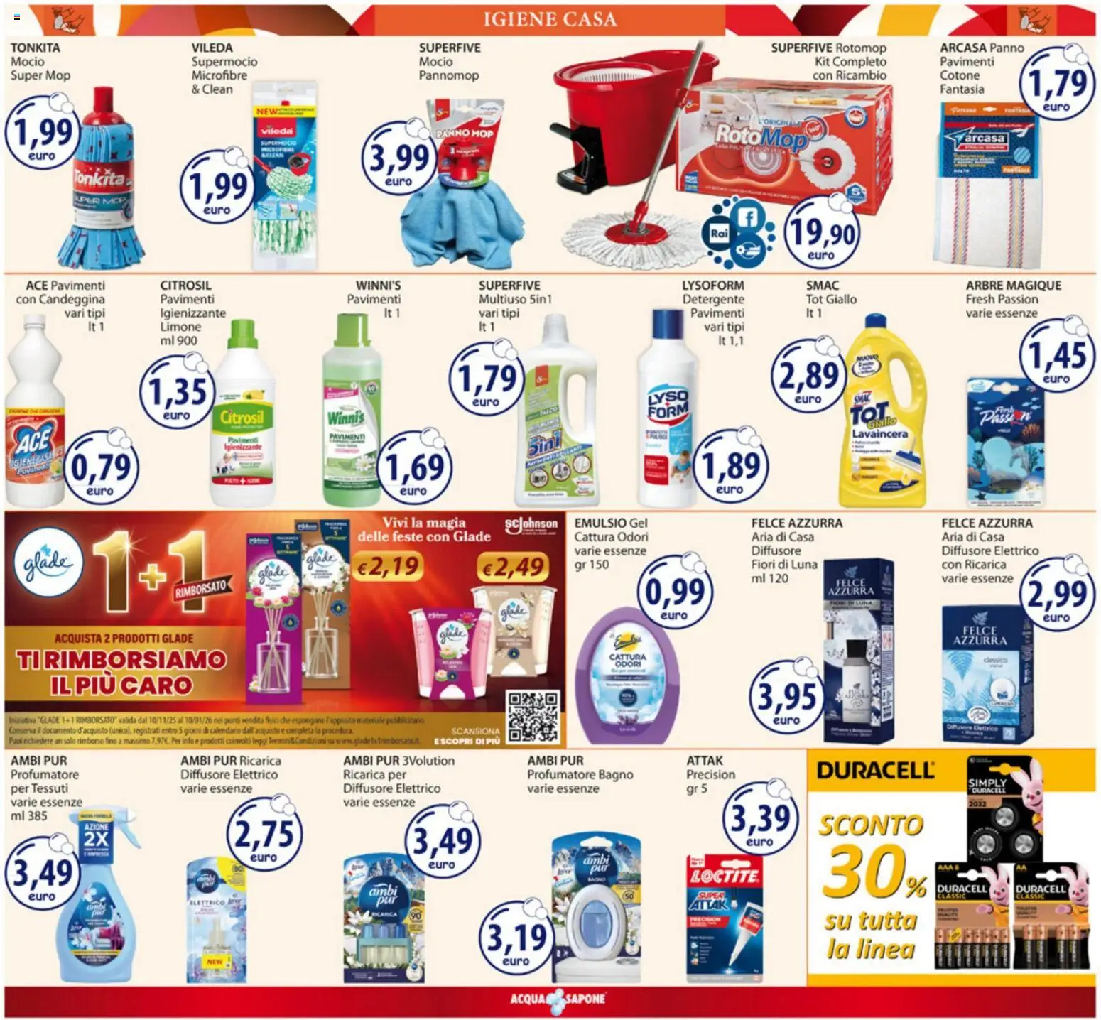 Volantino Acqua e Sapone del 01.12.2025 | Pagina: 16 | Prodotti: Sapone, Detergente, Limone, Bagno