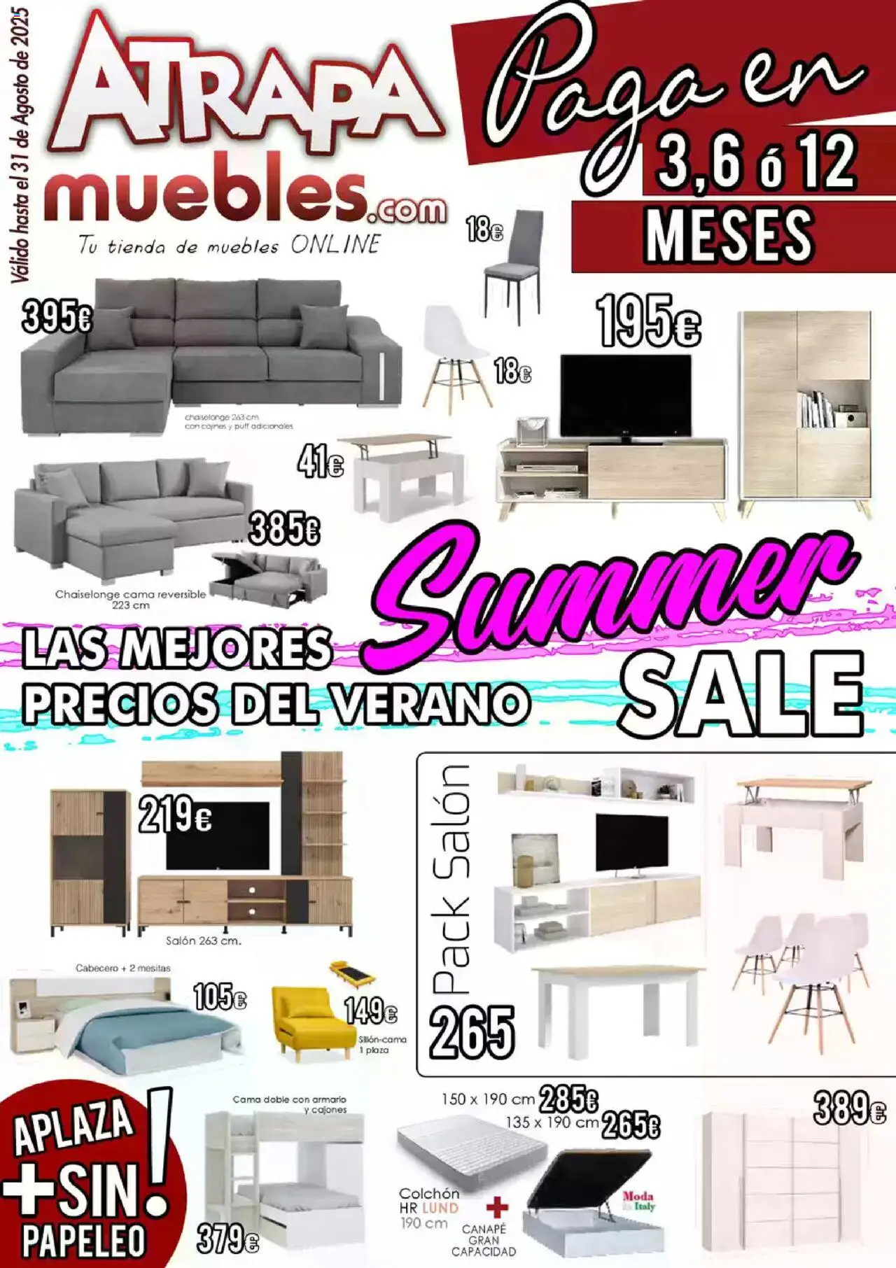 Atrapa Muebles folleto │ válido desde el 01.08.2025 | Página: 1 | Productos: Colchon, Muebles, Cama, Armario