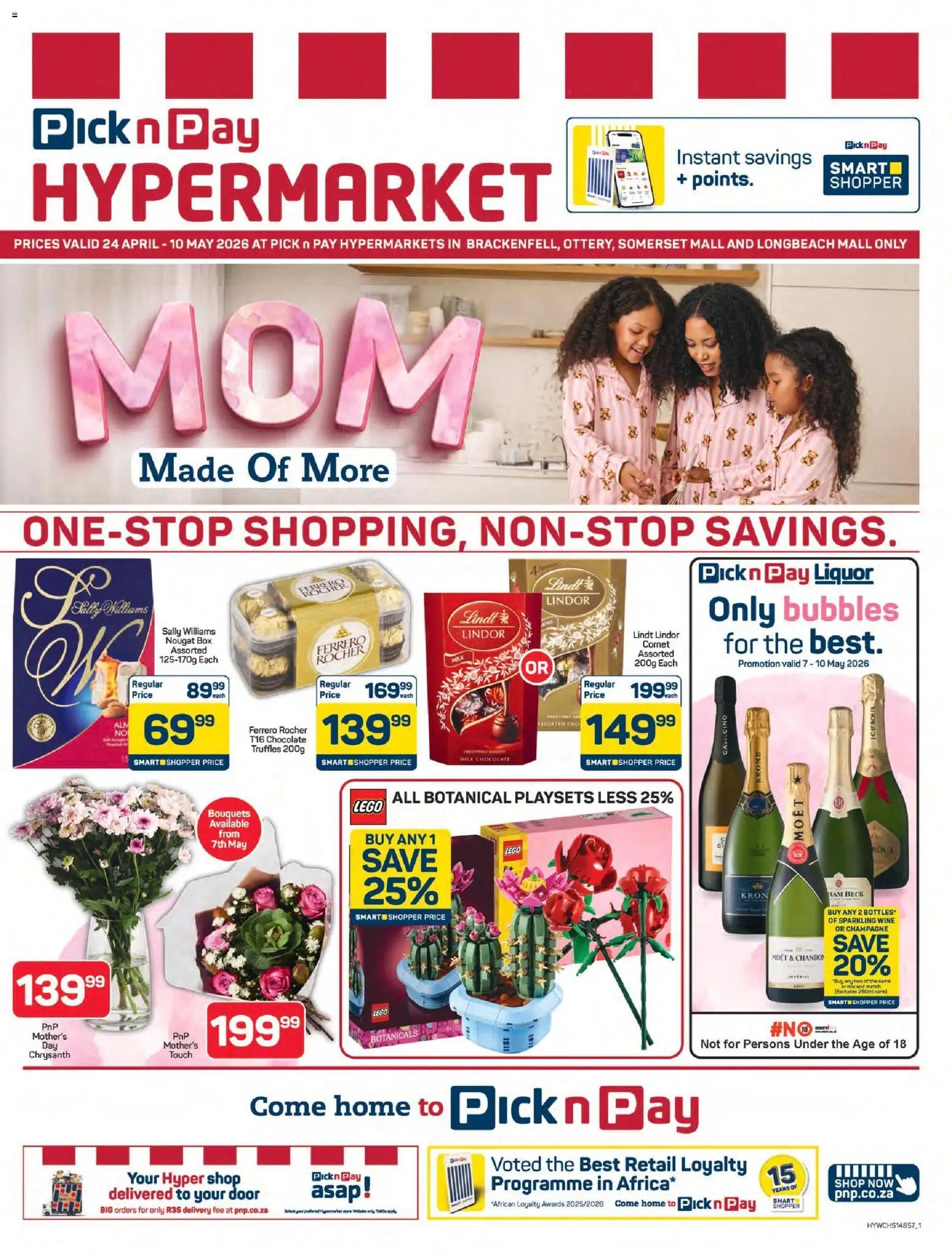 New Pick n Pay catalogue – valid from 24.04.2026 | Page: 1 | Products: Box, Ham, Wine, Agua mineral