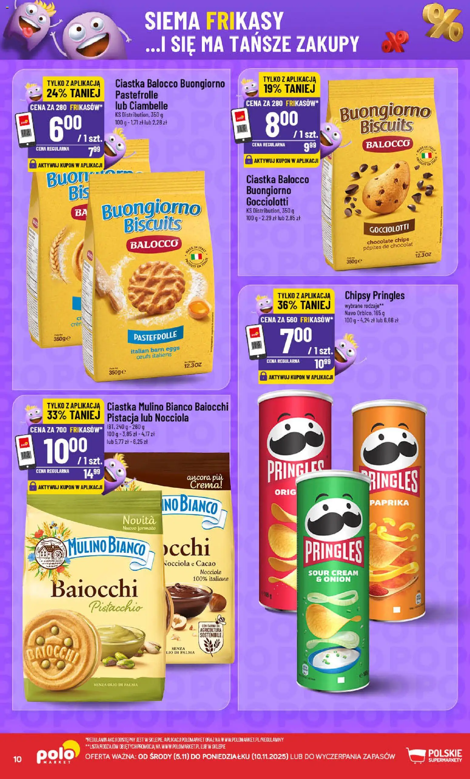 POLOmarket Gazetka - Frikasowe Hity od 05.11.2025 | Strona: 10 | Produkty: Chipsy, Chipsy pringles, Pringles, Ciastka