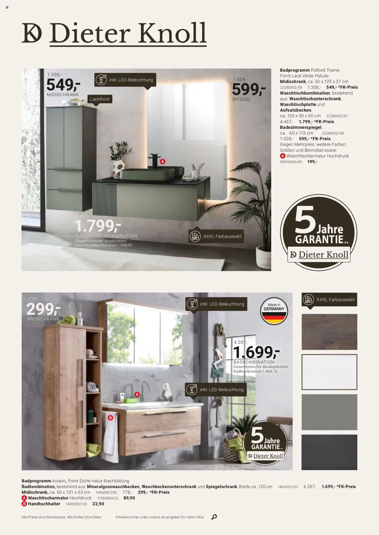 XXXL Lutz Dieter Knoll Spezial - gültig ab dem 04.08.2025 | Seite: 34 | Produkte: Spiegel, Handtuchhalter, Midischrank