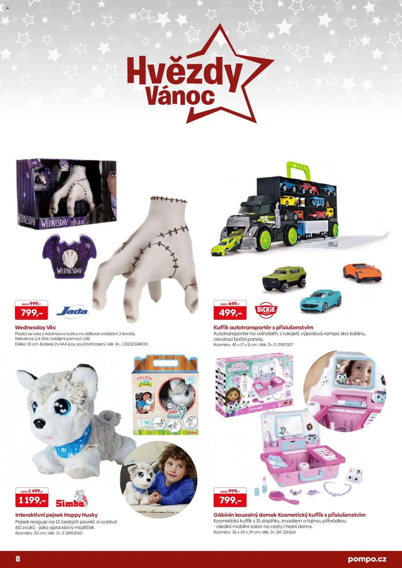 POMPO katalog Vánoce 2025 od 16.10.2025 | Strana: 8 | Produkty: Kufřík, Kosmetický kufřík, Baterie