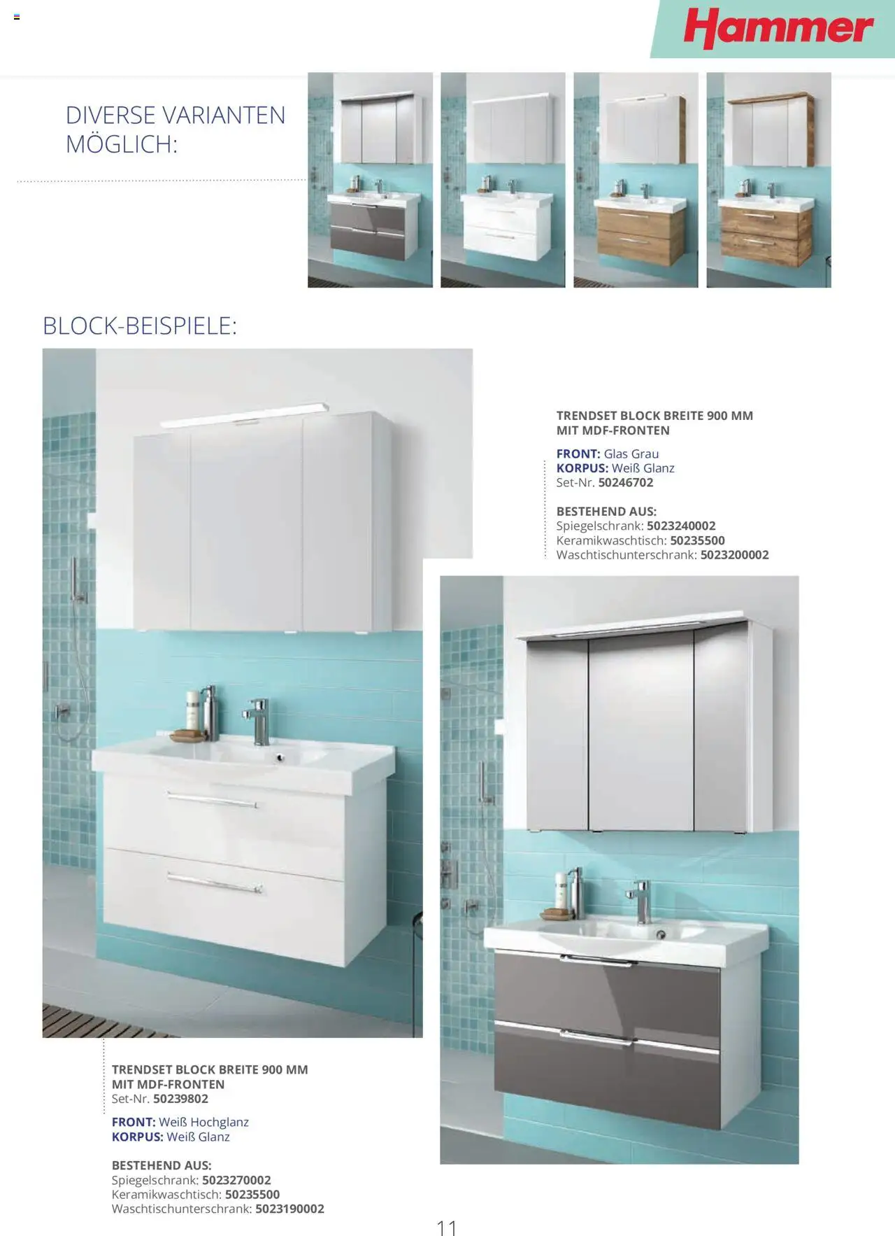 Hammer Zuhause Trendset - gültig ab dem 01.01.2024 | Seite: 11 | Produkte: Spiegelschrank