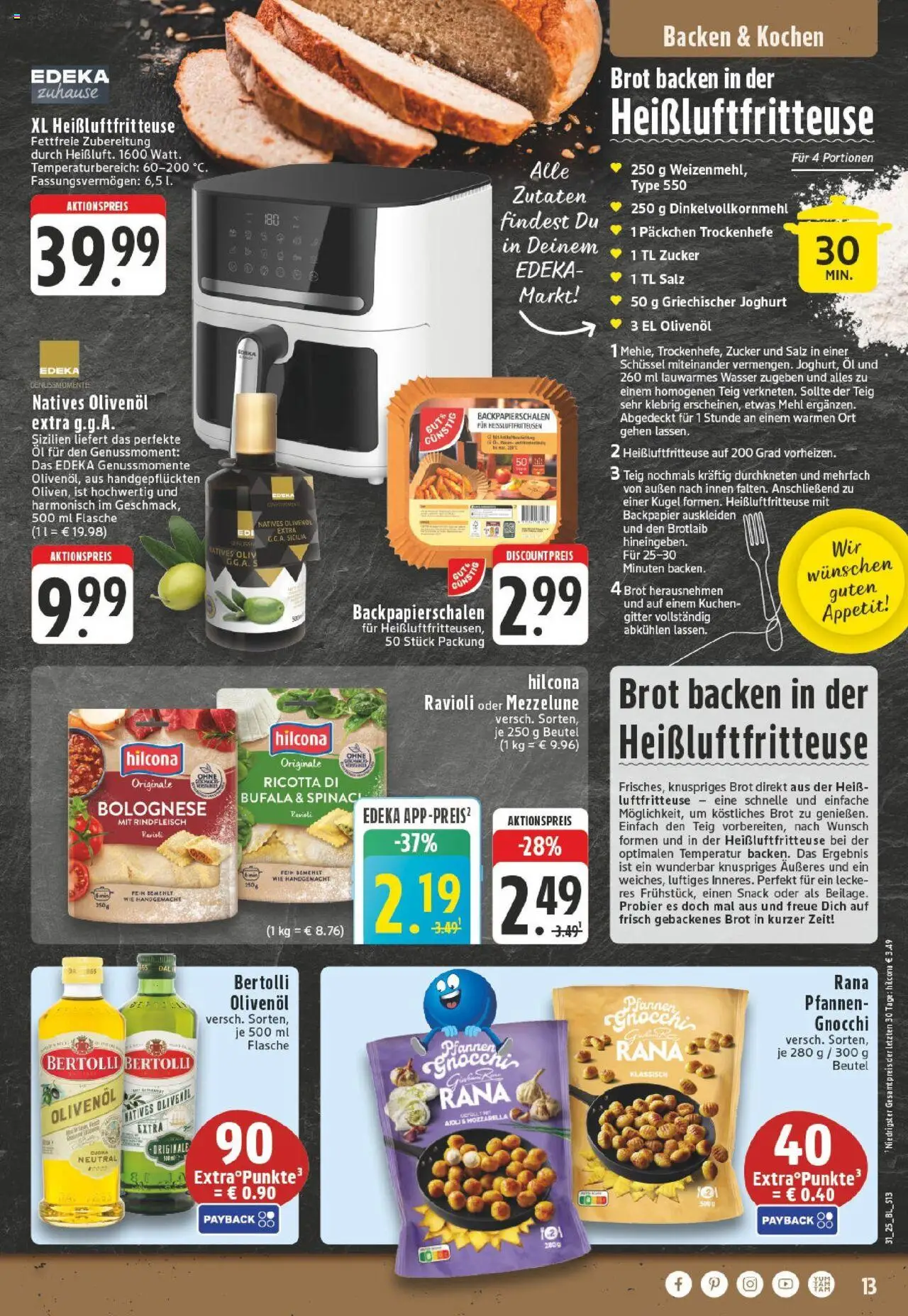 Edeka prospekt Bergheim	 - gültig ab dem 27.07.2025 | Seite: 13 | Produkte: Bertolli olivenol, Salz, Brot, Heißluftfritteuse