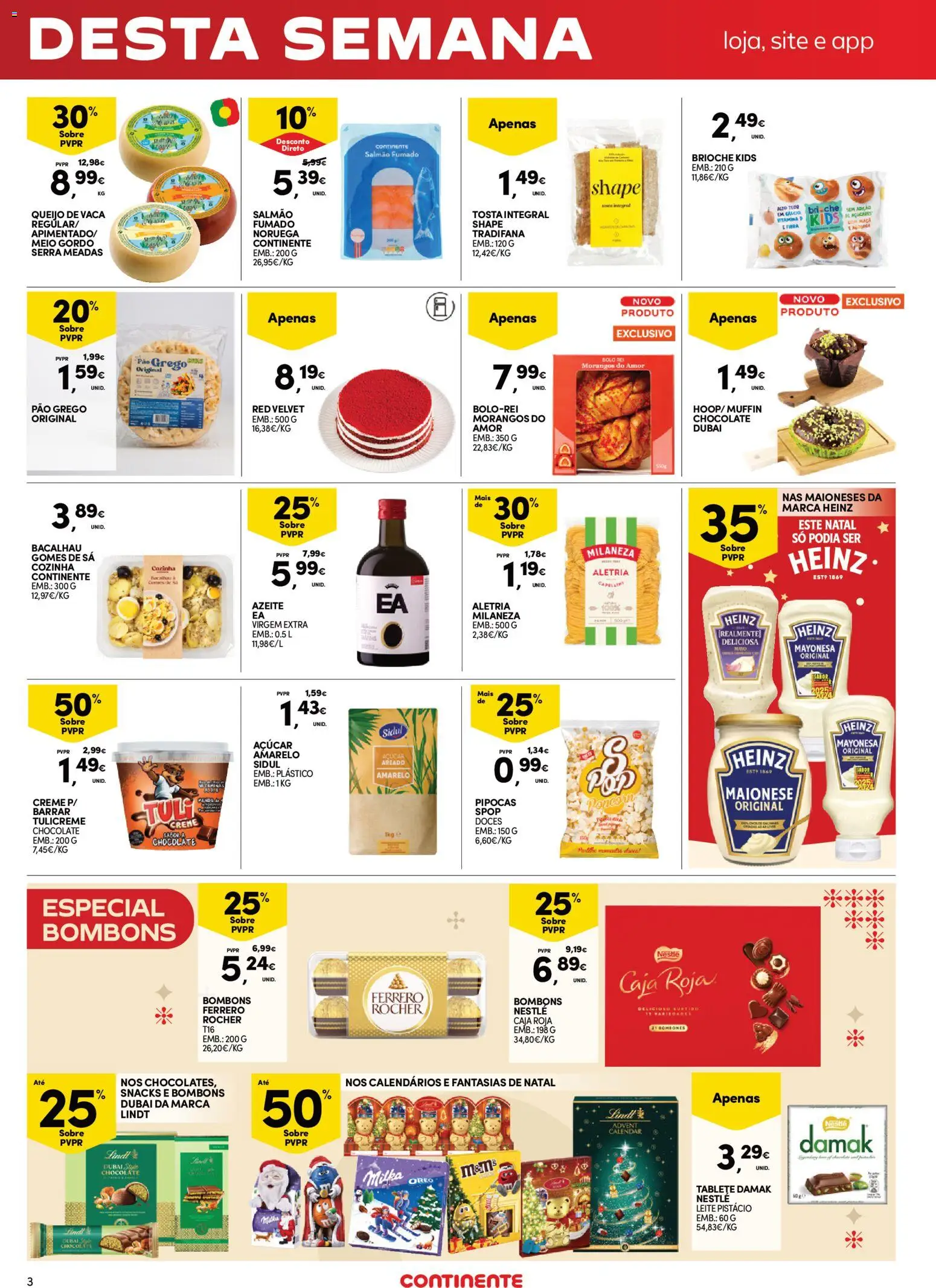 Continente - Fim de Semana │ válido de 05.12.2025 | Página: 3 | Produtos: Azeite, Pipocas, Chocolates, Vitamina d