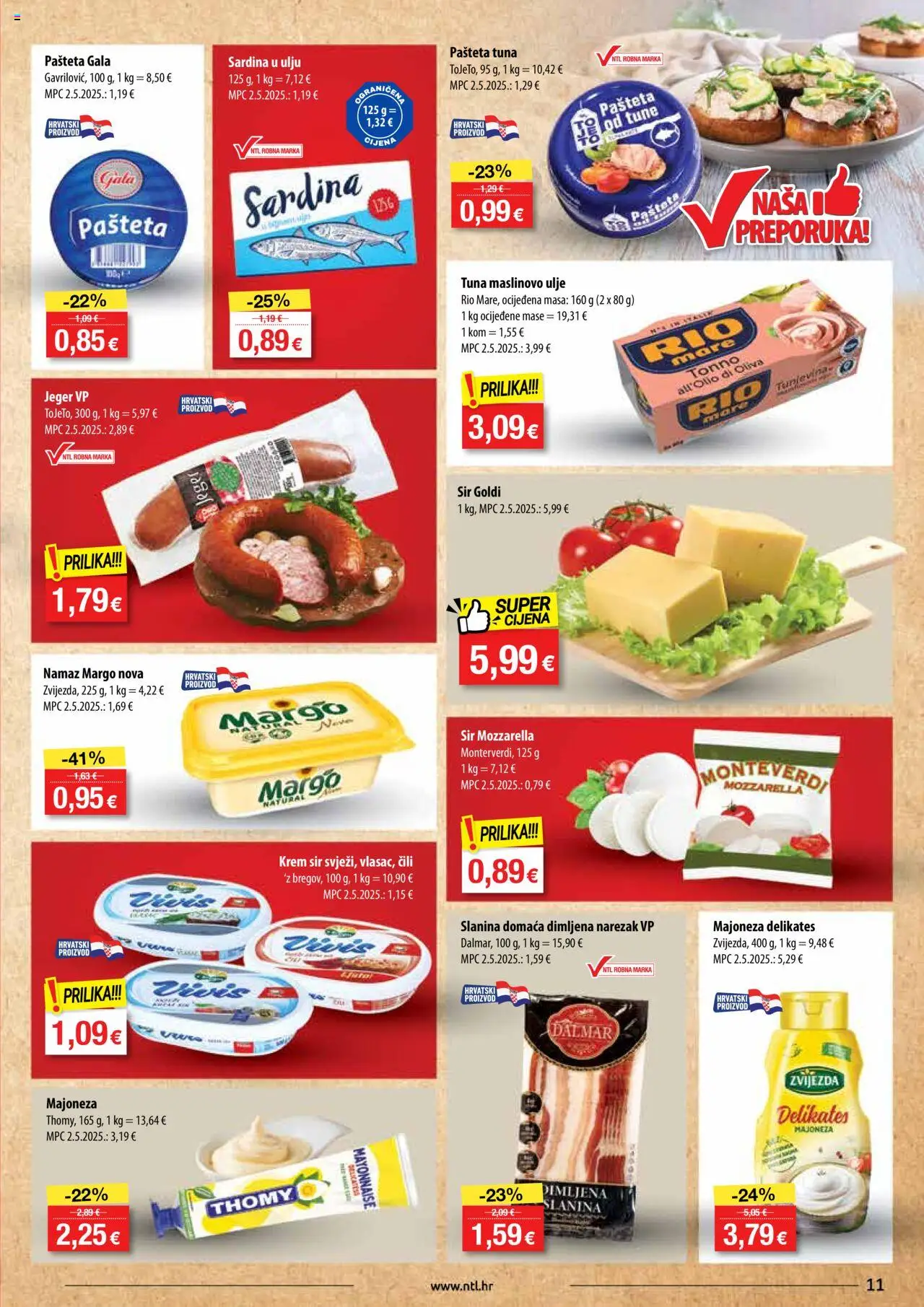 NTL katalog | vrijedi od 08.10.2025 | Stranica: 11 | Proizvodi: Mozzarella, Sir, Ulje, Maslinovo ulje