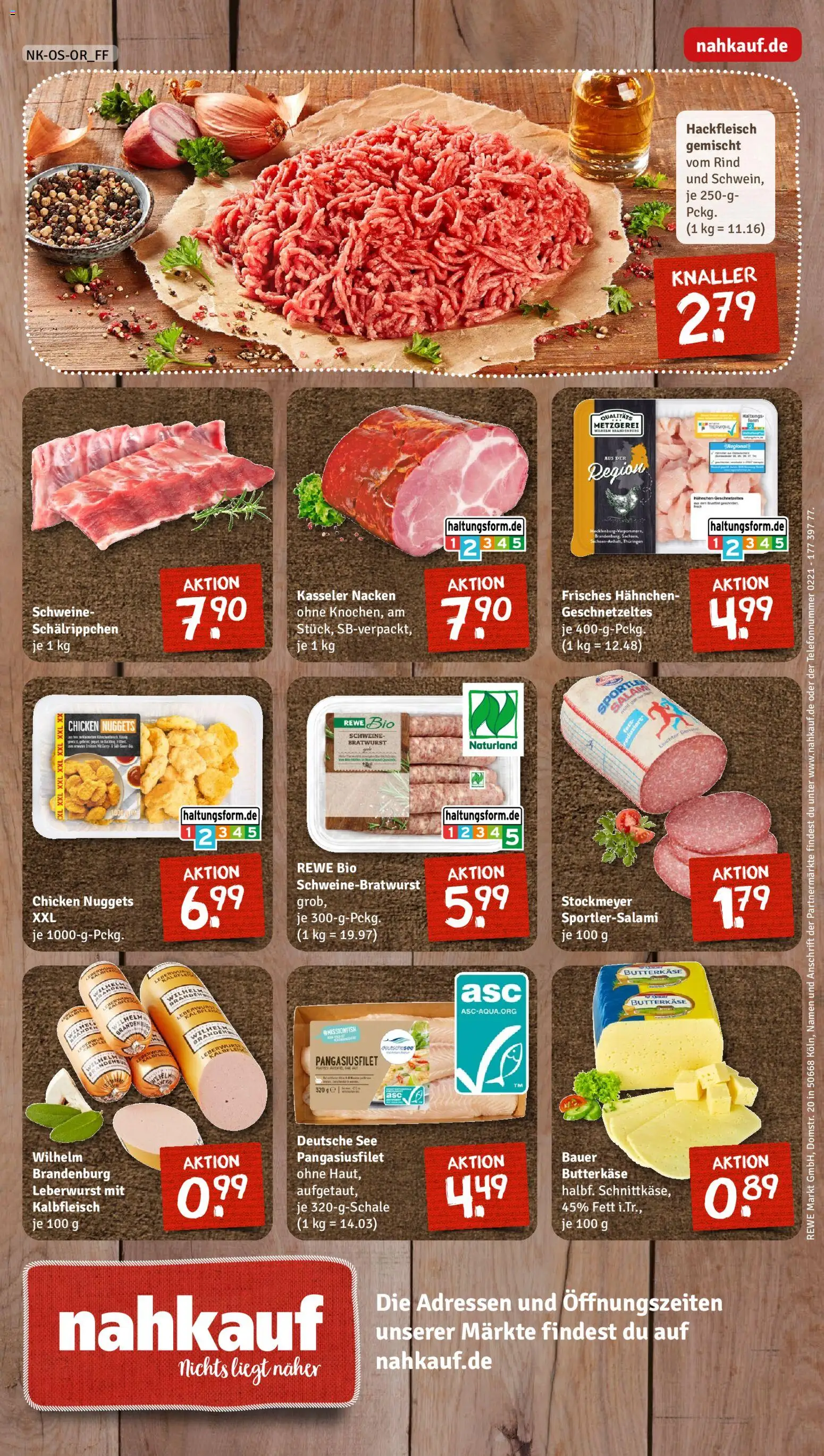 Nahkauf Prospekt – gültig ab 02.11.2025 | Seite: 12 | Produkte: Hahnchen, Bratwurst, Kasseler nacken, Hackfleisch