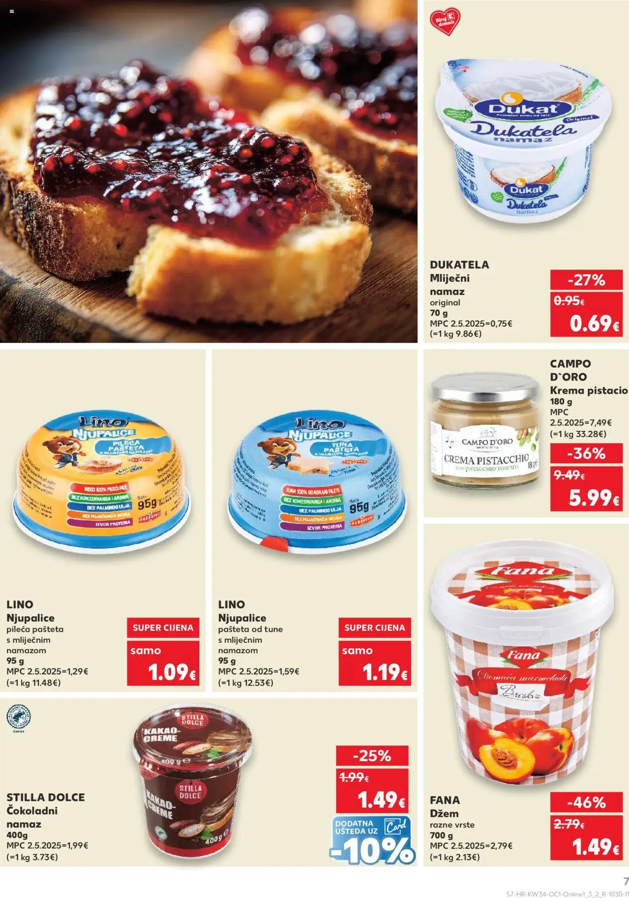 Kaufland katalog | vrijedi od 20.08.2025 | Stranica: 7 | Proizvodi: Pileći file, Pašteta, Kakao, Namaz