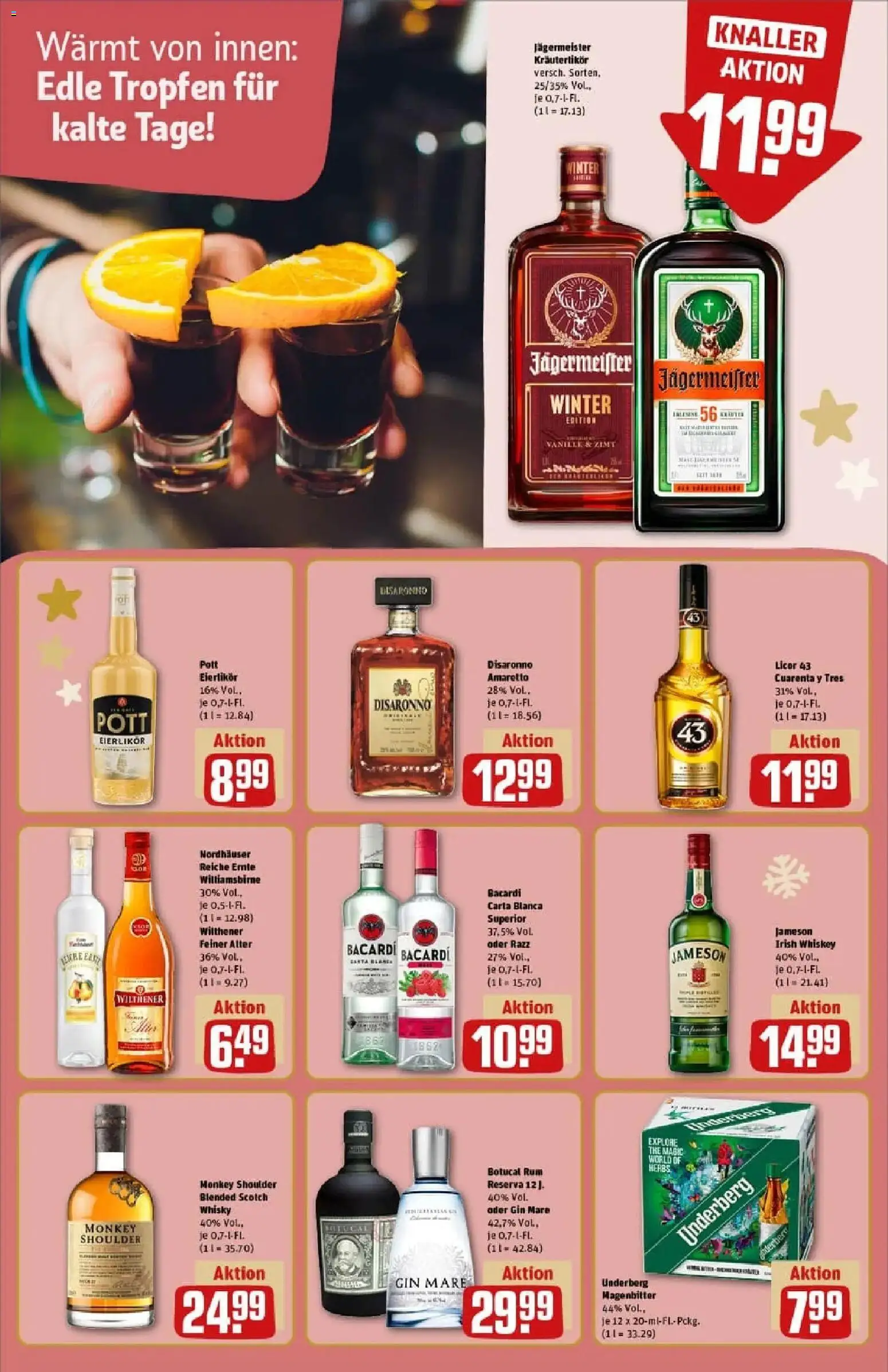 Rewe prospekt Elsterwerda	 – gültig ab 23.11.2025 | Seite: 23 | Produkte: Jameson, Jägermeister, Gin, Underberg