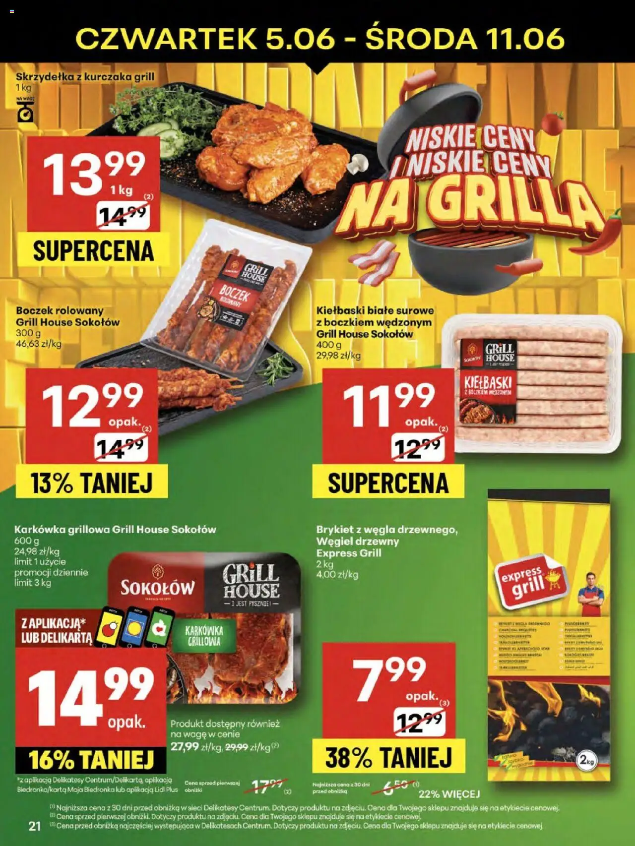 Delikatesy Centrum Gazetka - Sklepy Własne od 05.06.2025 | Strona: 21 | Produkty: Skrzydełka z kurczaka, Karkówka, Kiełbaski, Boczek