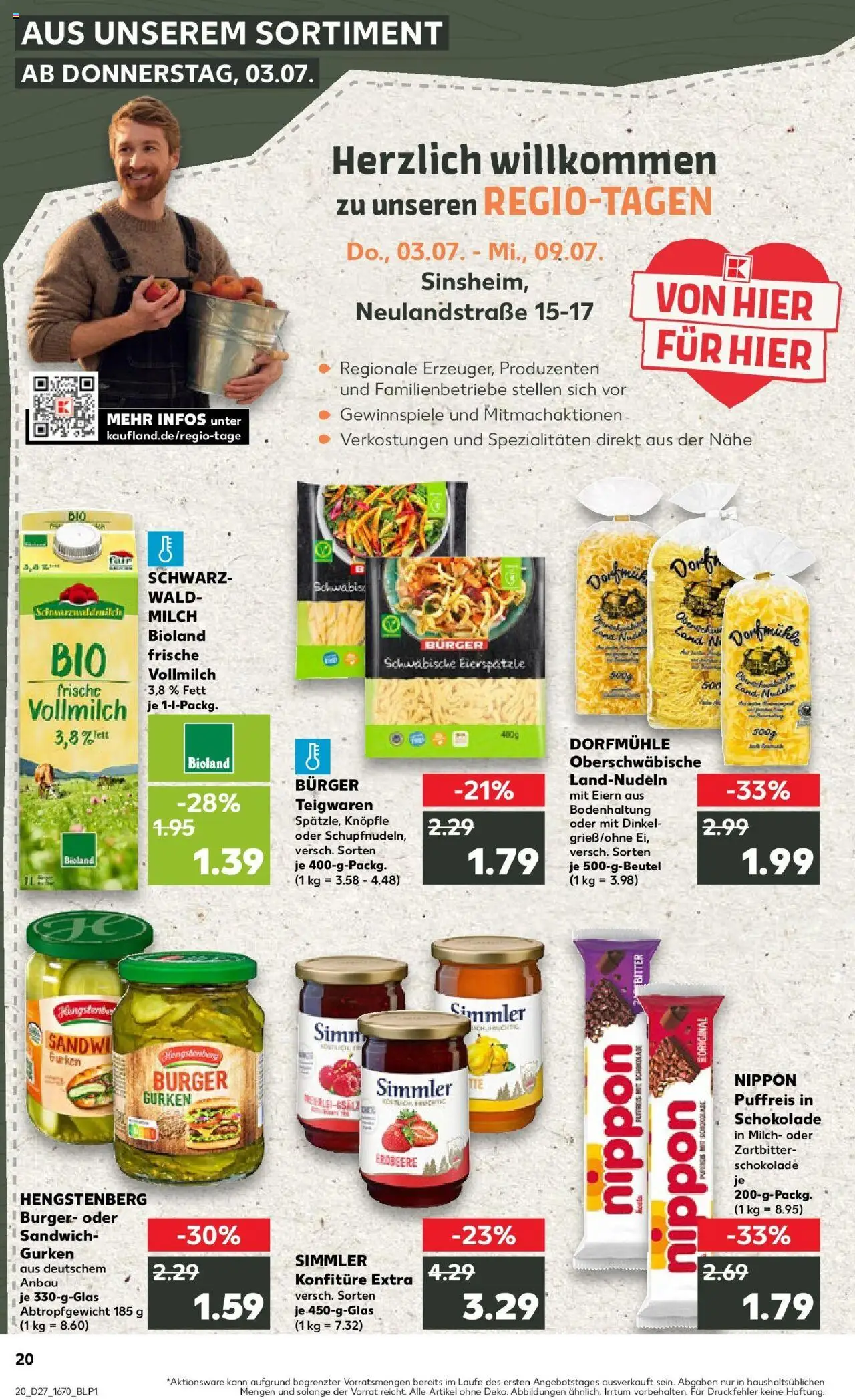 Kaufland prospekt Sinsheim	 - gültig ab dem 06.07.2025 | Seite: 35 | Produkte: Milch, Burger, Pasta, Gurken