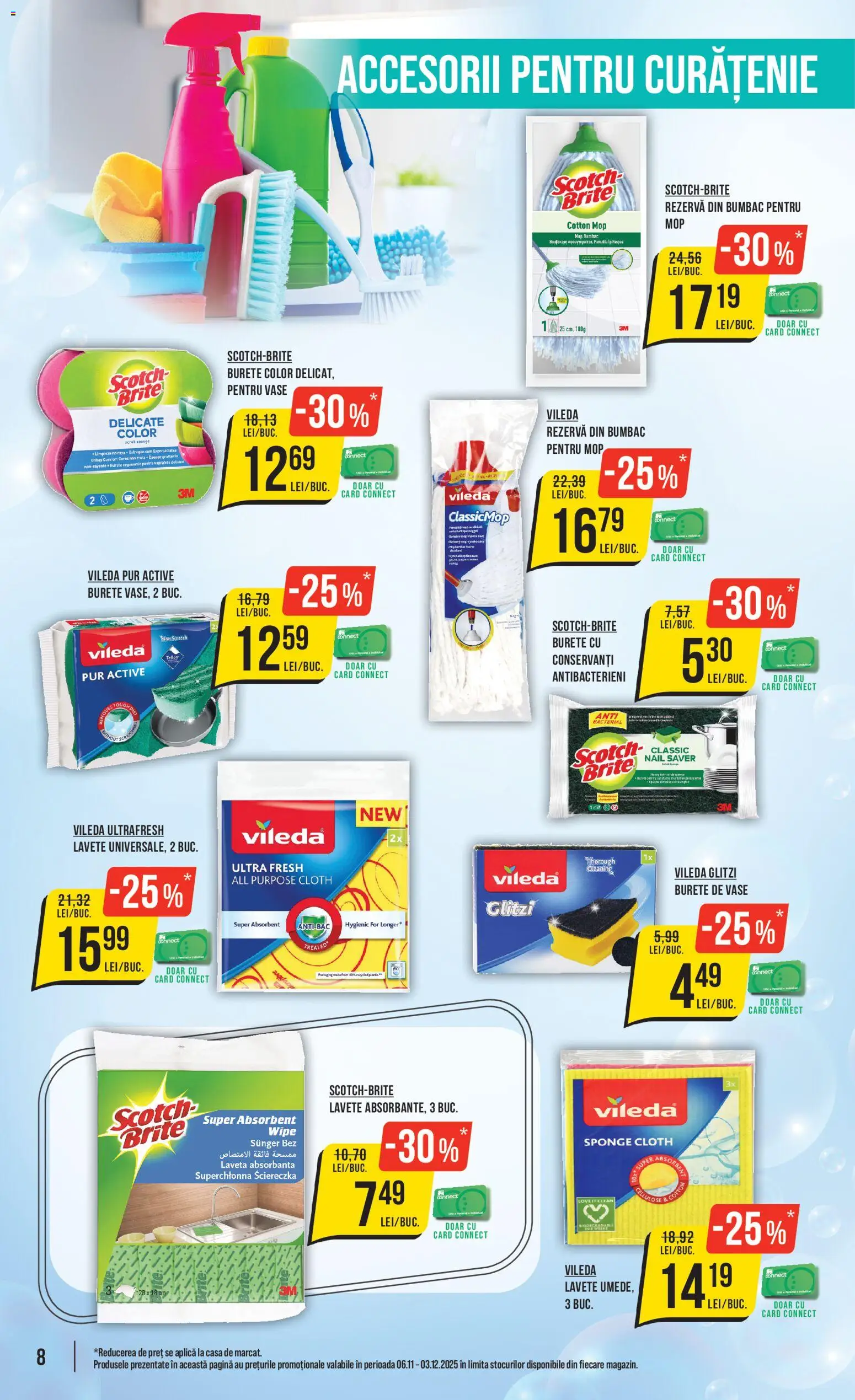 Noul catalog Mega Image – valabil de la 06.11.2025 | Pagină: 8 | Produse: Scrub, Mop, Burete, Lavete