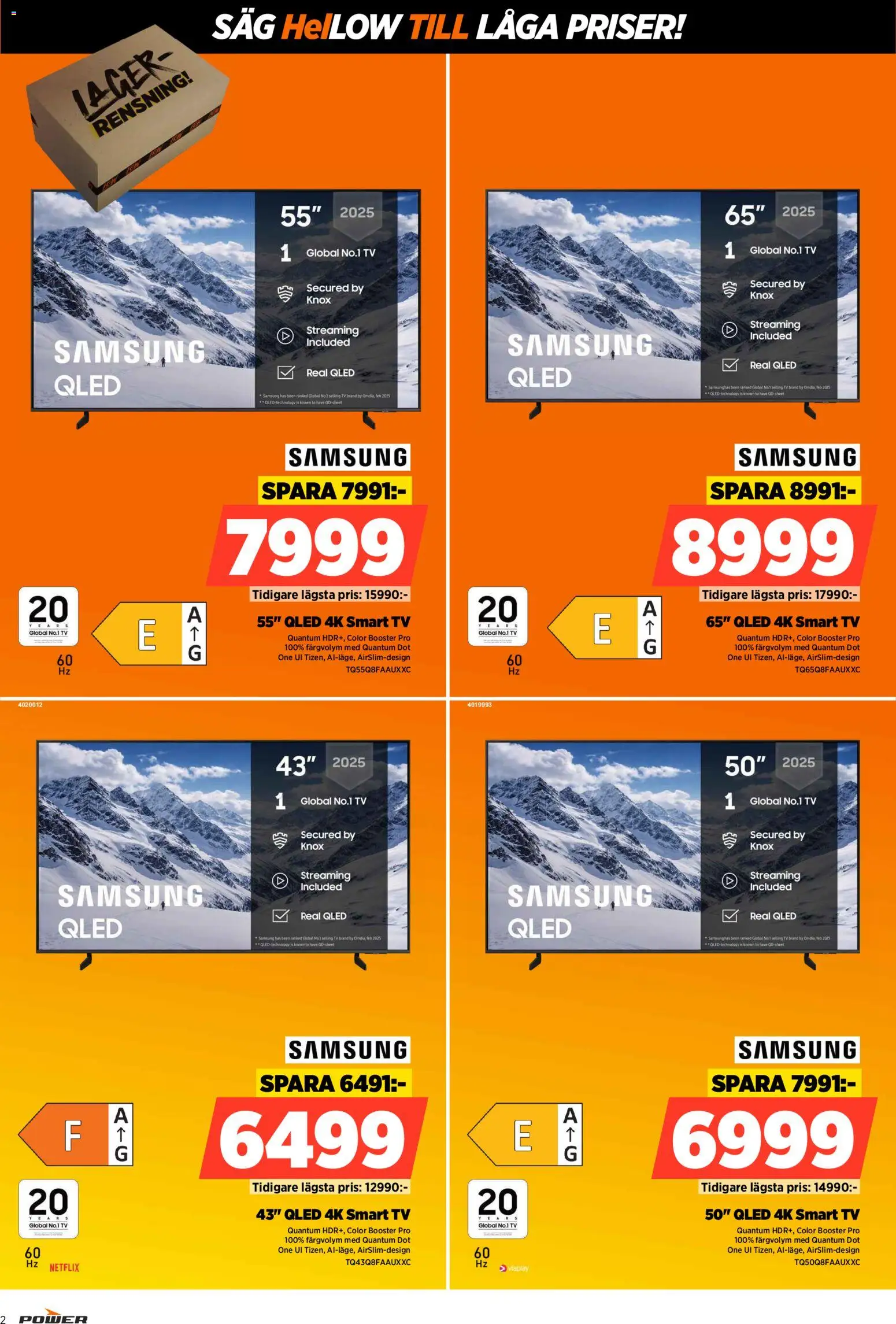 Power reklamblad aktuell från 30.03.2026 | Sida: 2 | Produkter: Såg, Te, Smart tv, Tv