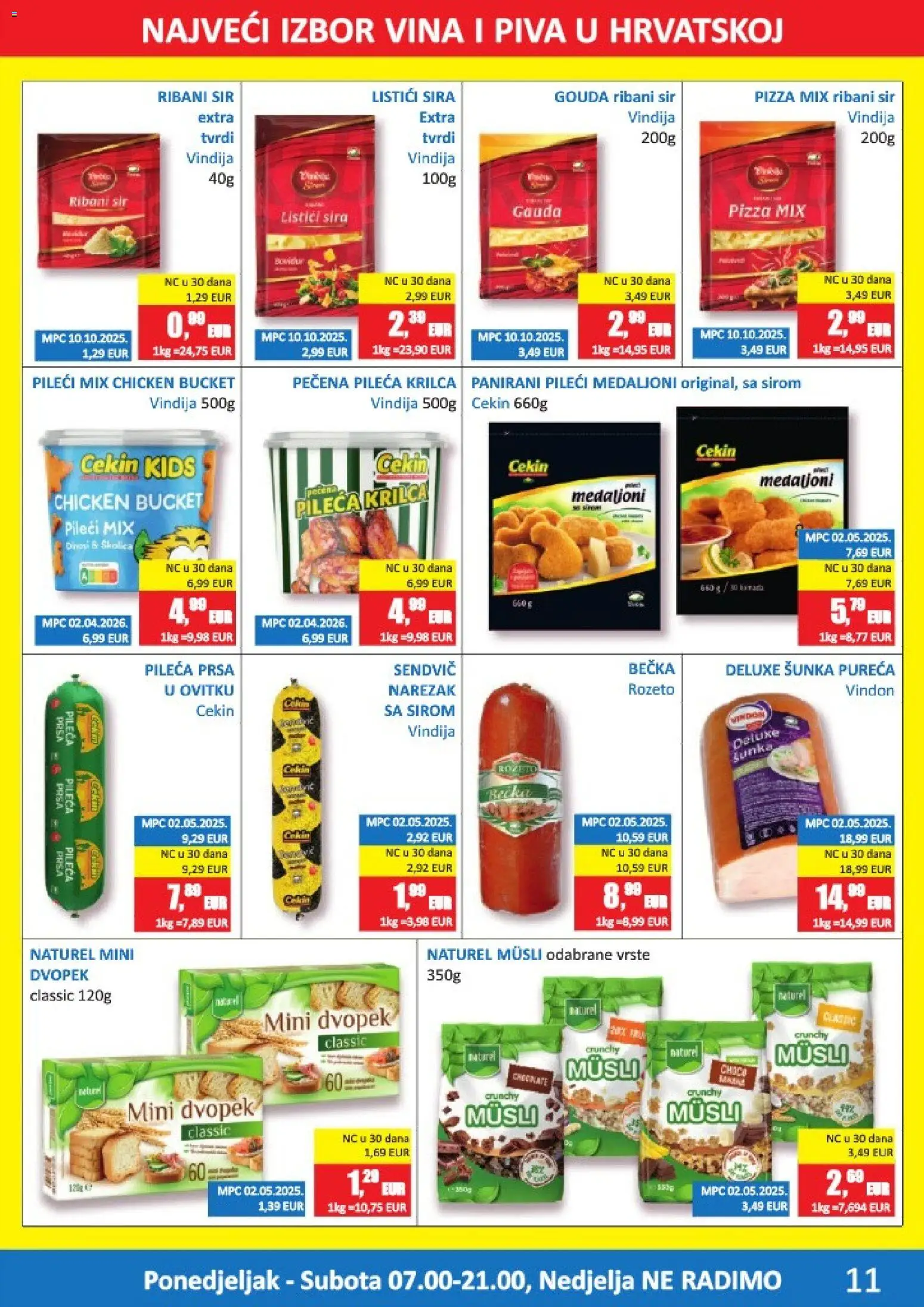 Vrutak katalog | vrijedi od 13.04.2026 | Stranica: 11 | Proizvodi: Vindija, Sir, Gouda, Pileća prsa