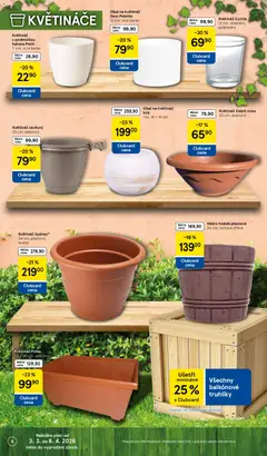 Náhled letáku Tesco katalog od 03.03.2026 | Strana: 4 | Produkty: Truhlíky, Květináče, Obal na květináč, Květináč