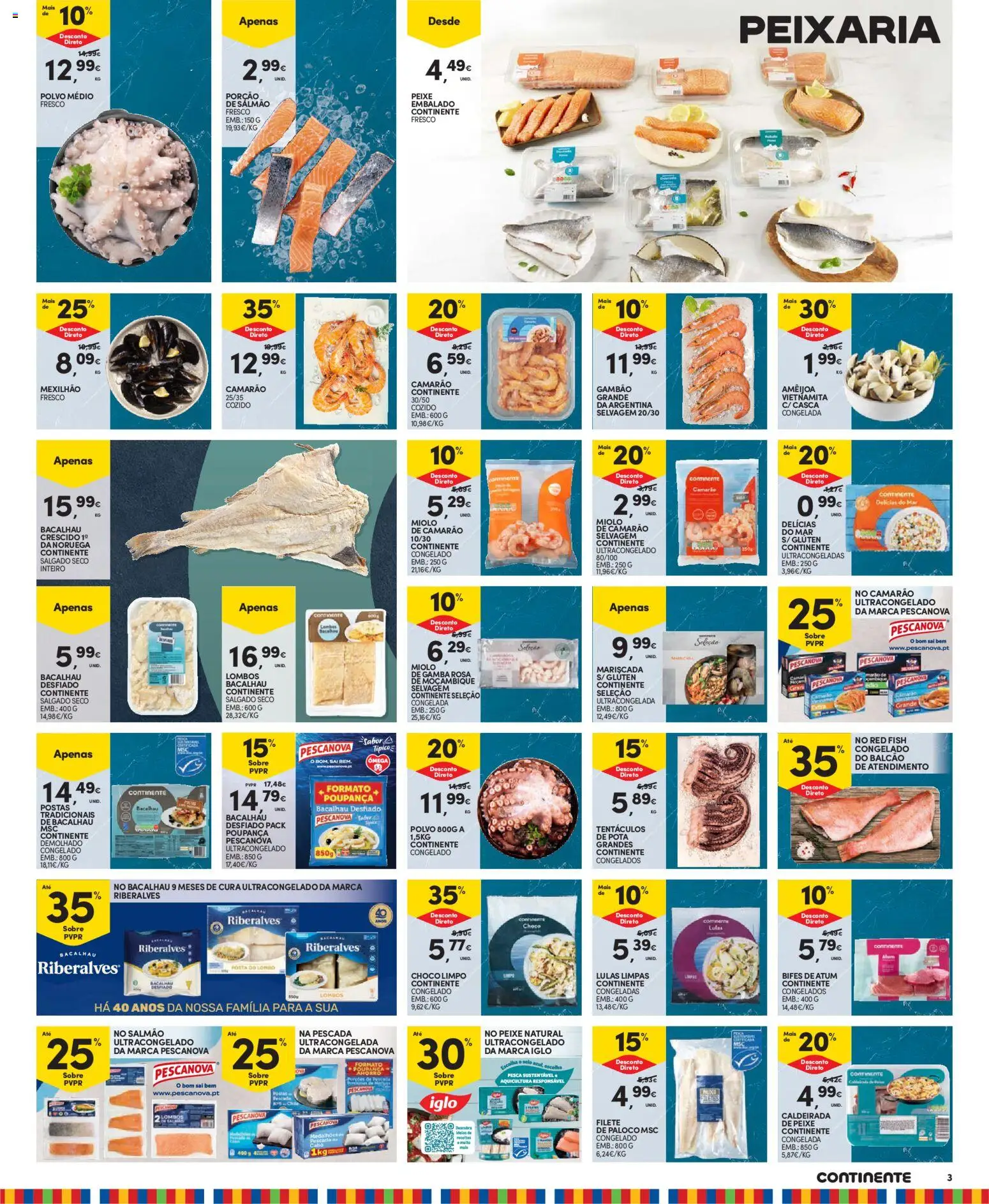 Continente Madeira │ válido de 14.04.2026 | Página: 3 | Produtos: Atum, Pescada, Polvo, Camarão