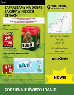 Delikatesy Centrum Gazetka - Więcbork Otwarcie od 24.07.2025 | Strona: 3 | Produkty: Piwo żubr, Papier toaletowy, Delikatesy, Piwo