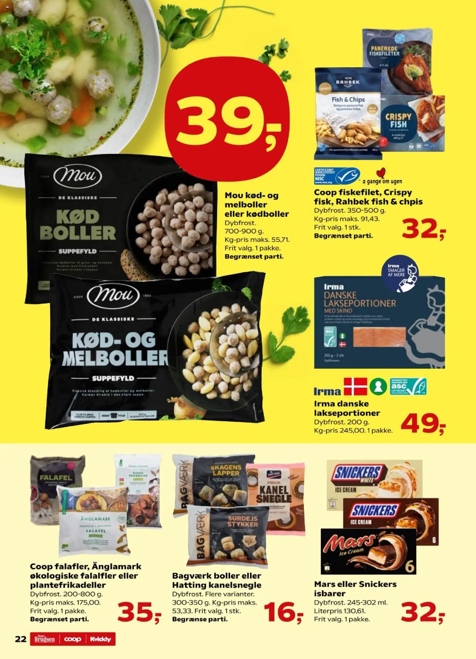 Kvickly tilbudsavis – gyldig fra 01.01.2026 | Side: 24 | Produkter: Kanelsnegle, Fisk, Pommes frites, Falafel