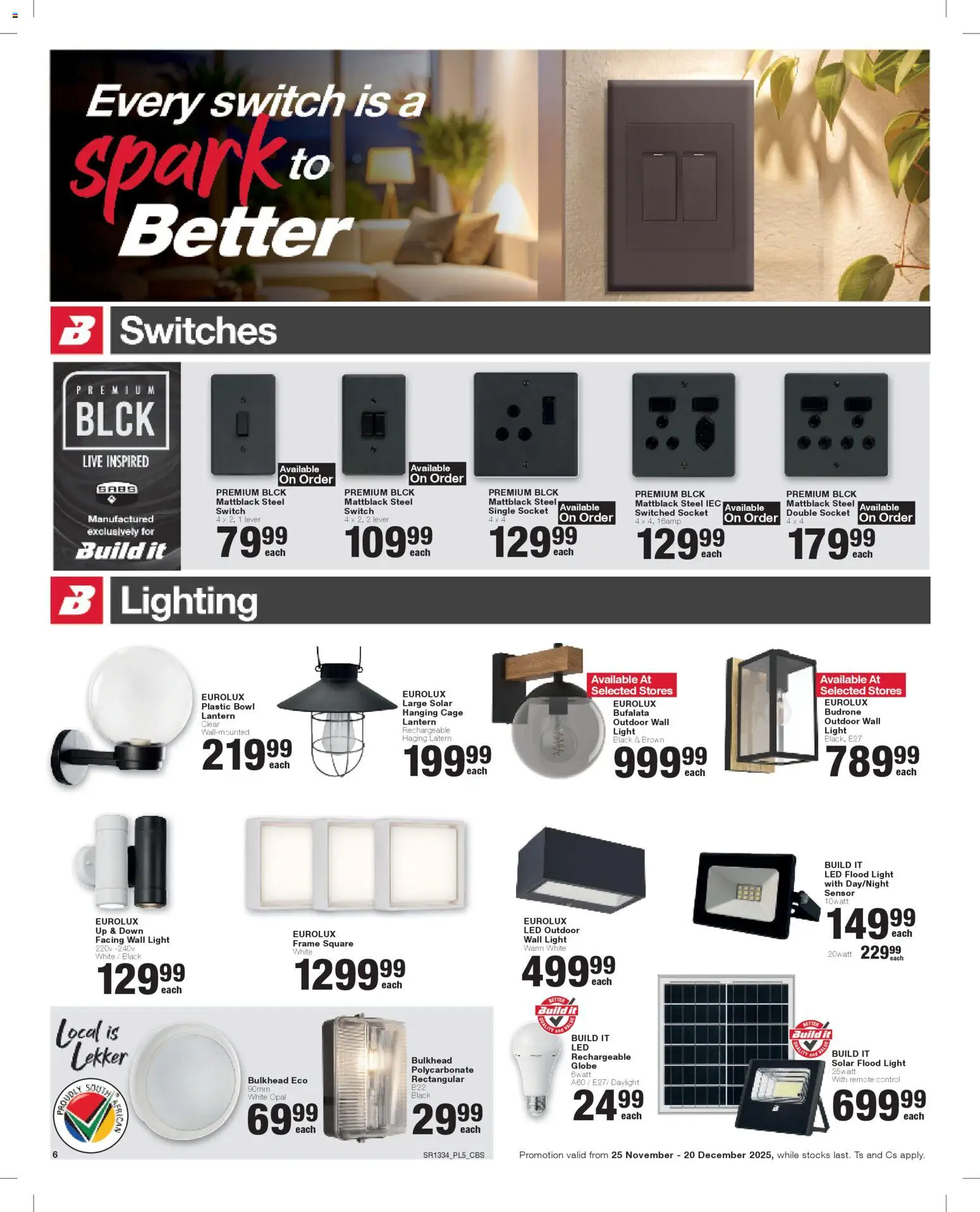 New Build It catalogue – valid from 25.11.2025 | Page: 6 | Products: Lantern, Light, Remote, Switch