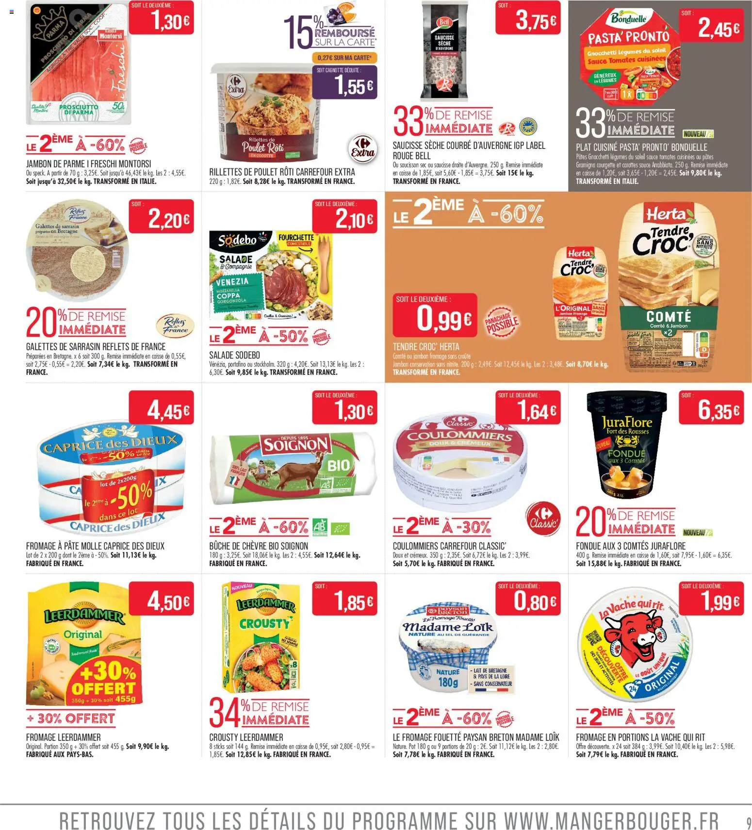 {H1} | Page: 9 | Produits: Salade, Mozzarella, Fromage, Jeux