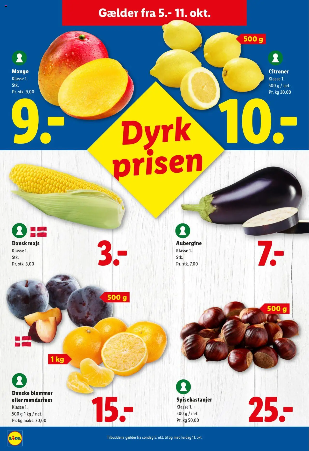 Lidl tilbudsavis – gyldig fra 05.10.2025 | Side: 15 | Produkter: Mango, Citroner, Mandariner, Blommer