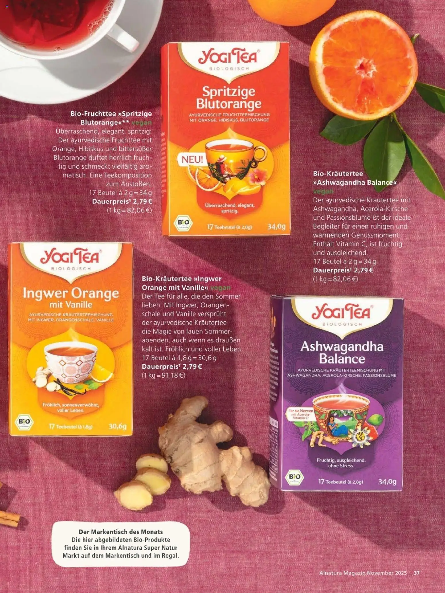 Alnatura Prospekt – gültig ab 01.11.2025 | Seite: 37 | Produkte: Orangen, Tee