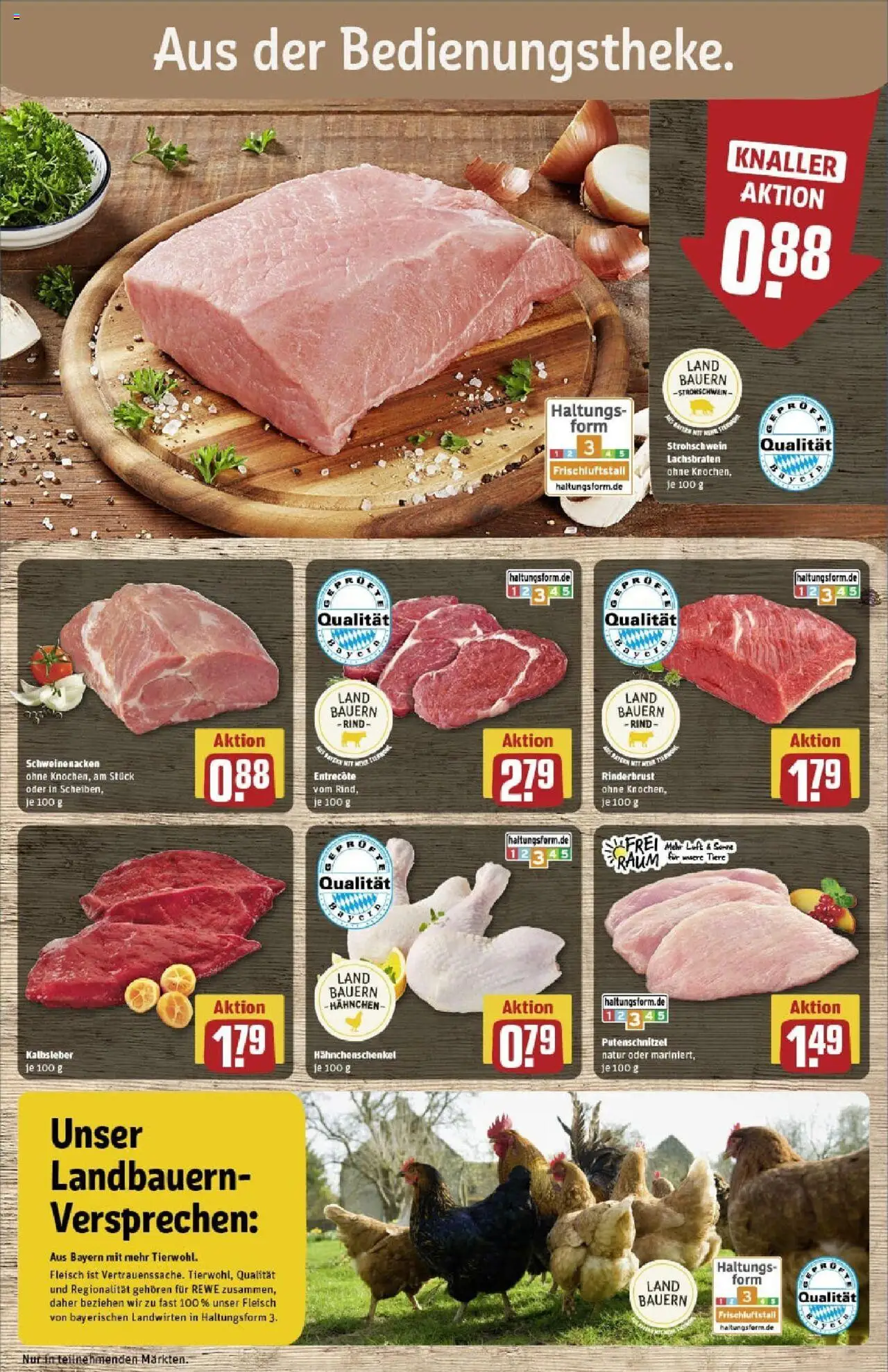 Rewe prospekt Traunreut	 - gültig ab dem 24.08.2025 | Seite: 10 | Produkte: Hahnchen, Entrecote, Kalbsleber, Fleisch