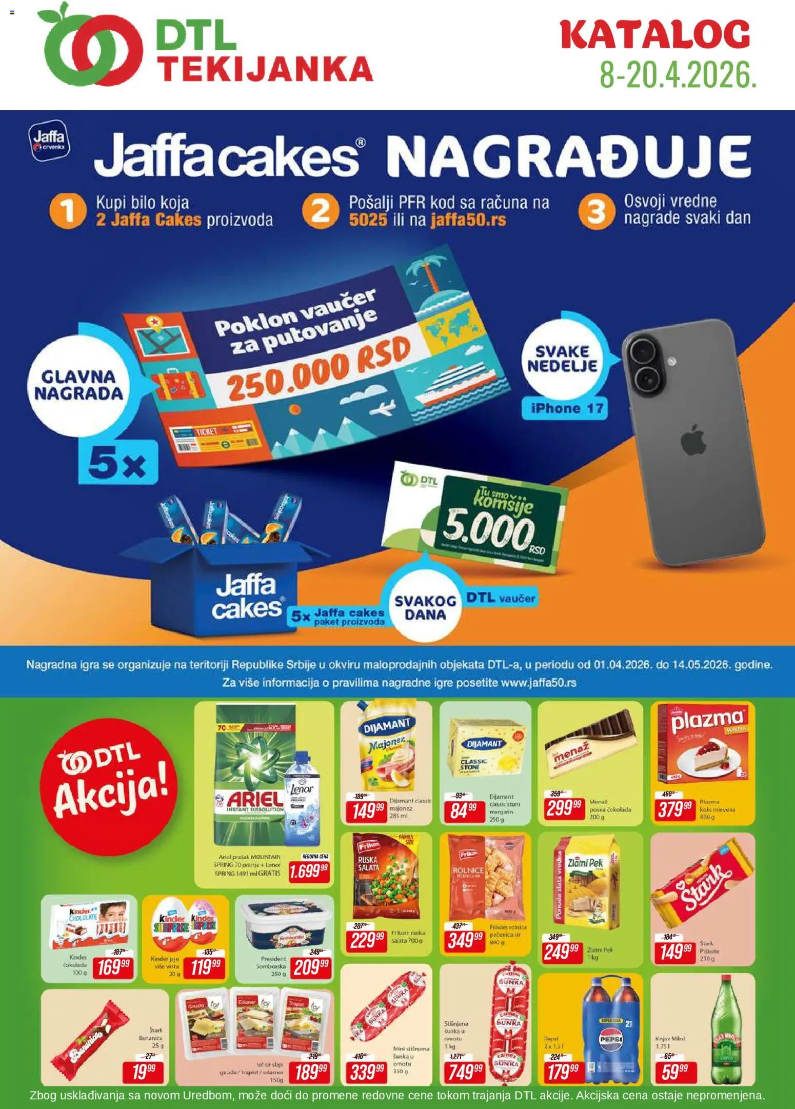 Tekijanka katalog - važi od 08.04.2026 | Strana: 1 | Proizvode: Ruska salata, Keks, Salata, Sir