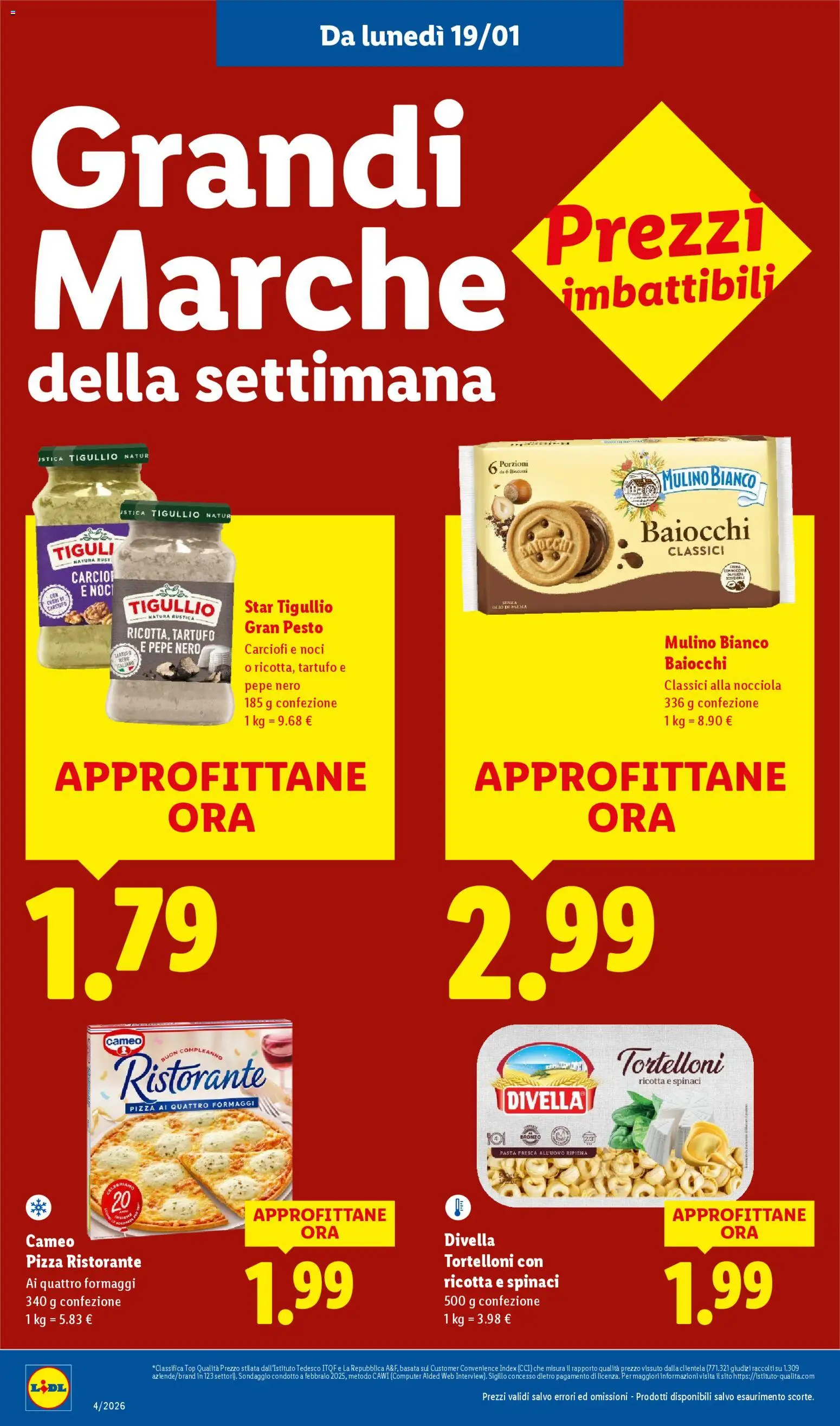 Volantino Lidl del 19.01.2026 | Pagina: 14 | Prodotti: Tartufo, Pasta, Spinaci, Tortelloni