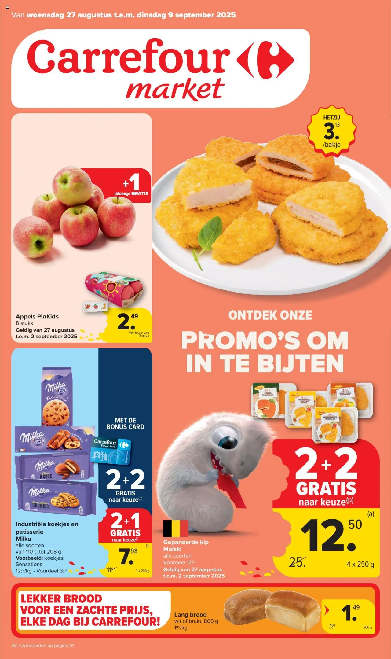  | Pagina: 1 | Producten: Appels, Koekjes, Kip, Brood