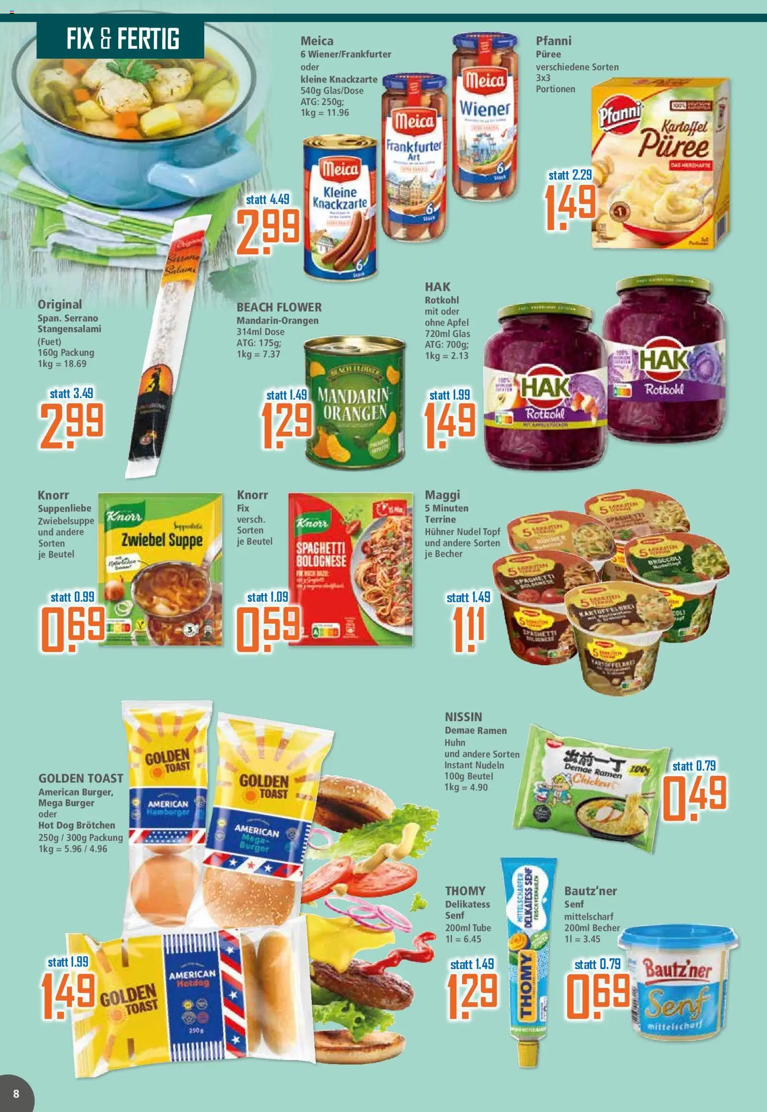 Klaas & Kock Prospekt 	 – gültig ab 09.03.2026 | Seite: 8 | Produkte: Maggi, Orangen, Meica, Nudeln