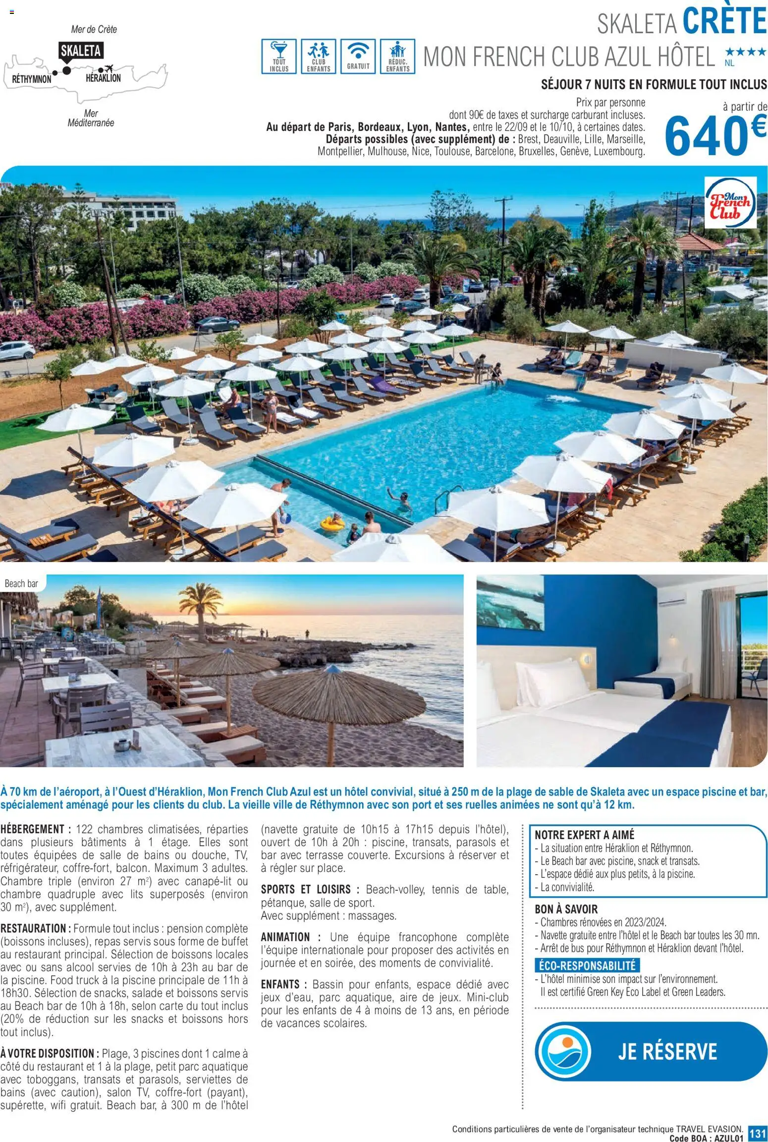 {H1} | Page: 131 | Produits: Salade, Alcool, Crête, Buffet