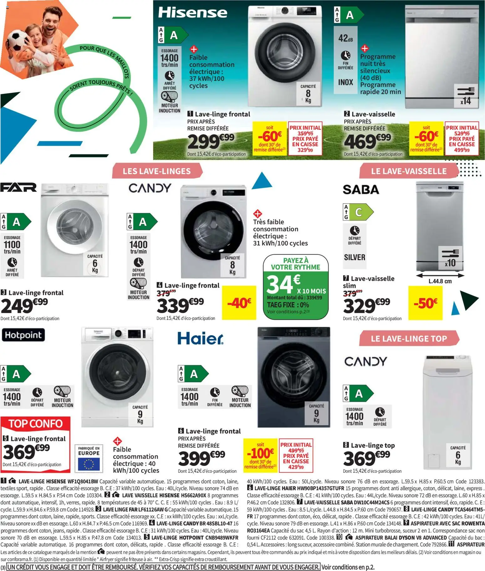 {H1} | Page: 22 | Produits: Lave linge, Sac, Friteuse, Aspirateur balai